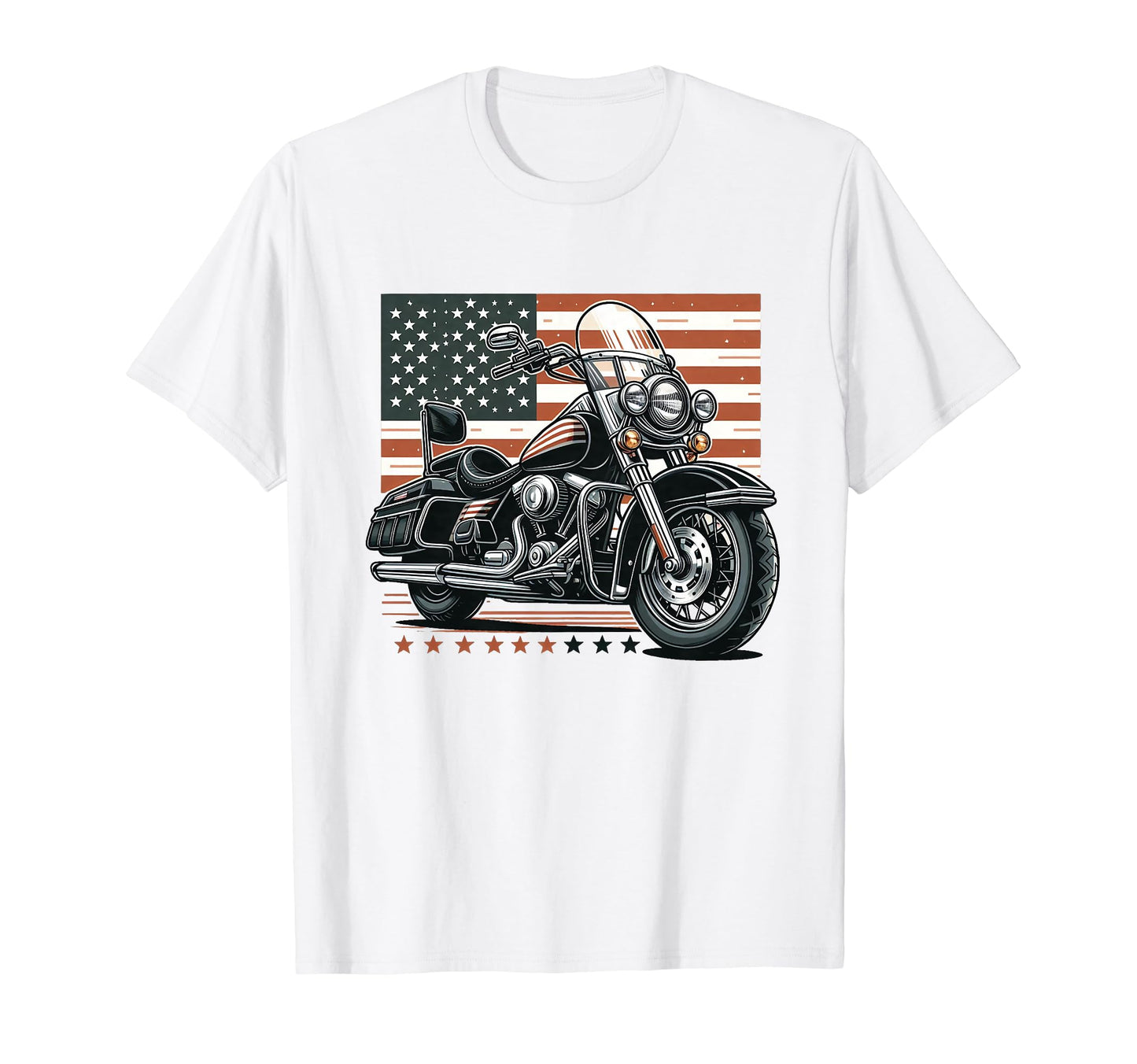 Motorcycle Lovers American Flag T-Shirt - Fun Novelty Design for Adults - T-Shirt, Sweatshirt, Hoodie