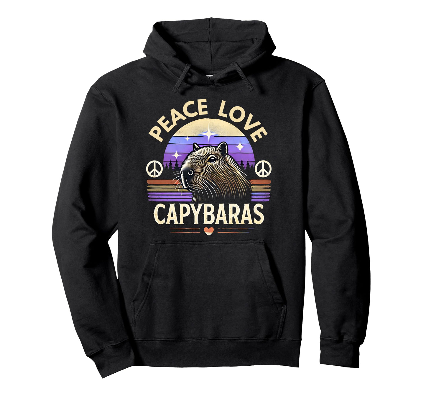 Capybara Womens Capy Capybaras Peace Hoodie - Fun Novelty Design Unisex - T-Shirt, Sweatshirt, Hoodie