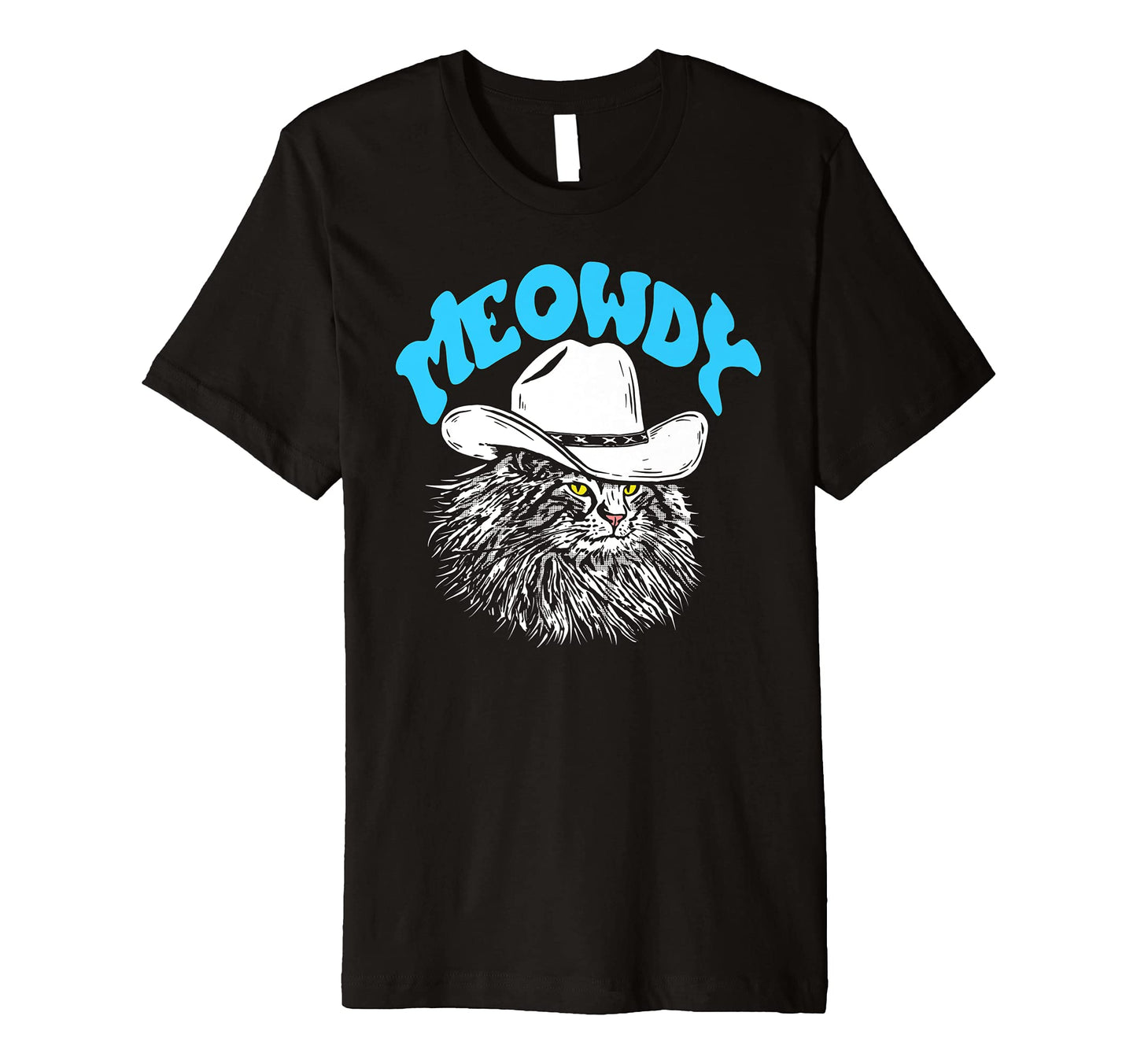 Meowdy Funny Country Music Cat Cowboy T-Shirt - Graphic Print for Adults - T-Shirt, Sweatshirt, Hoodie