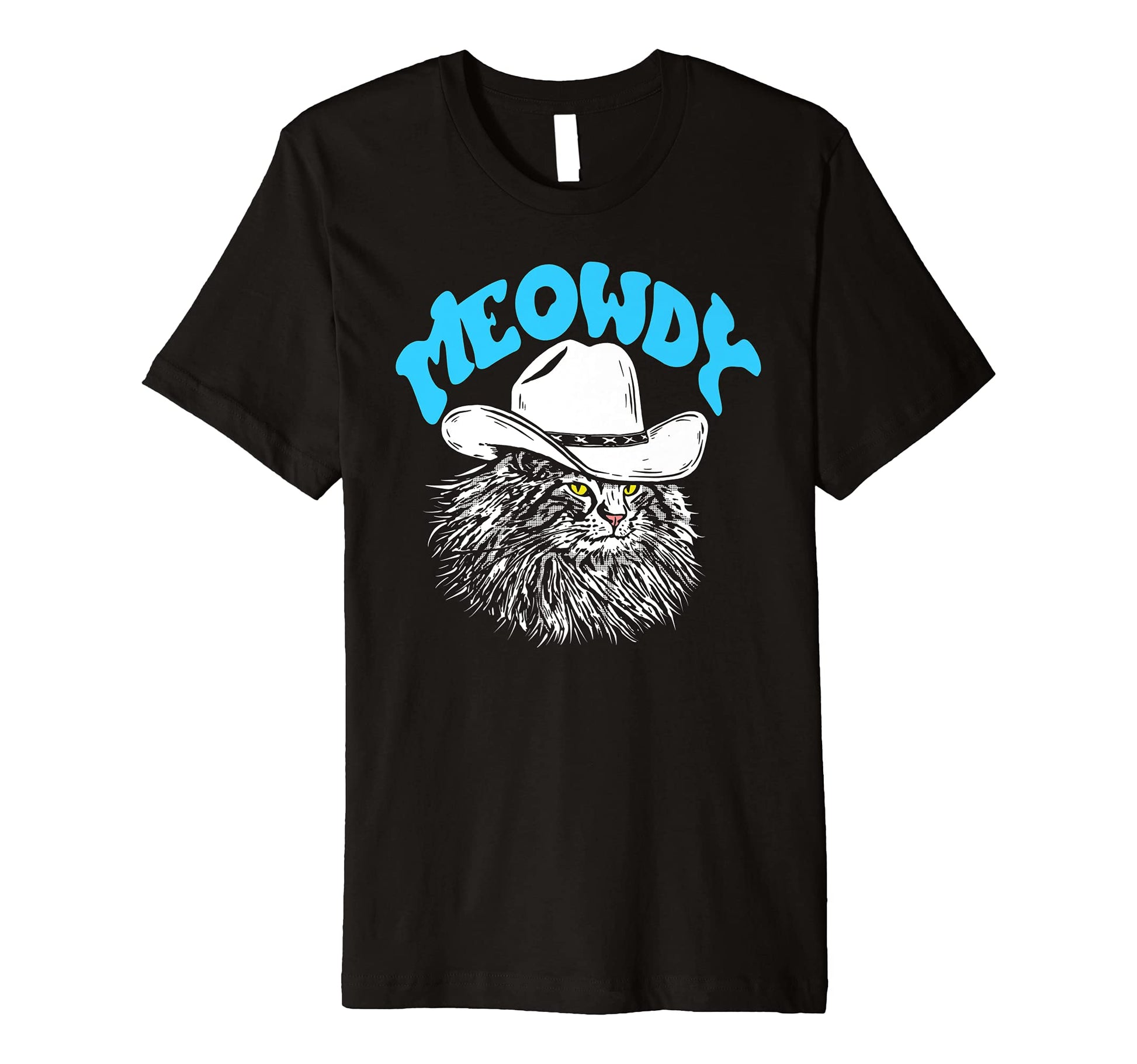 Meowdy Funny Country Music Cat Cowboy T-Shirt - Graphic Print for Adults - T-Shirt, Sweatshirt, Hoodie