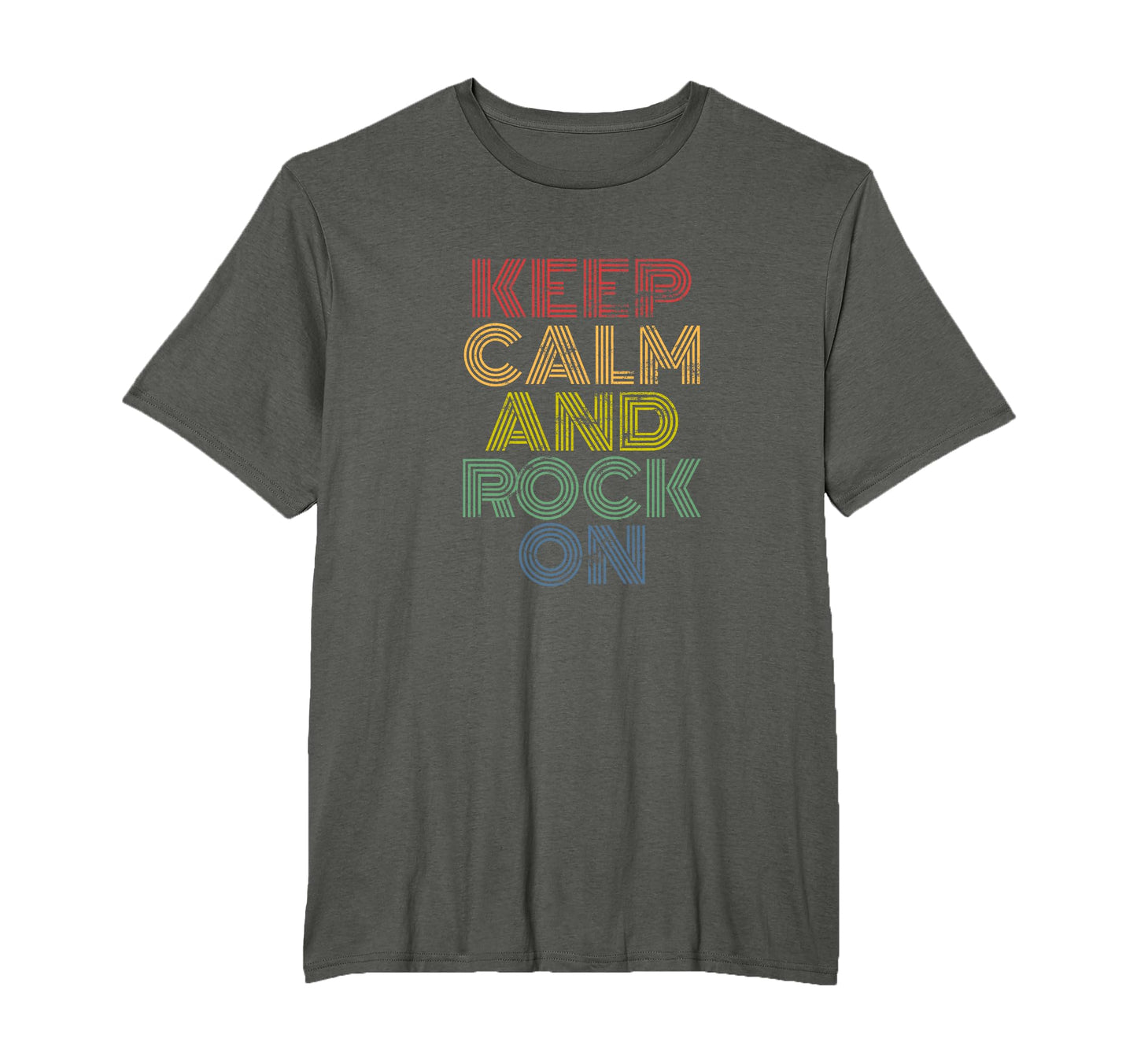 Keep Calm And Rock Rainbow Rock Music T-Shirt - Trendy Graphic for Adults - T-Shirt, Sweatshirt, Hoodie