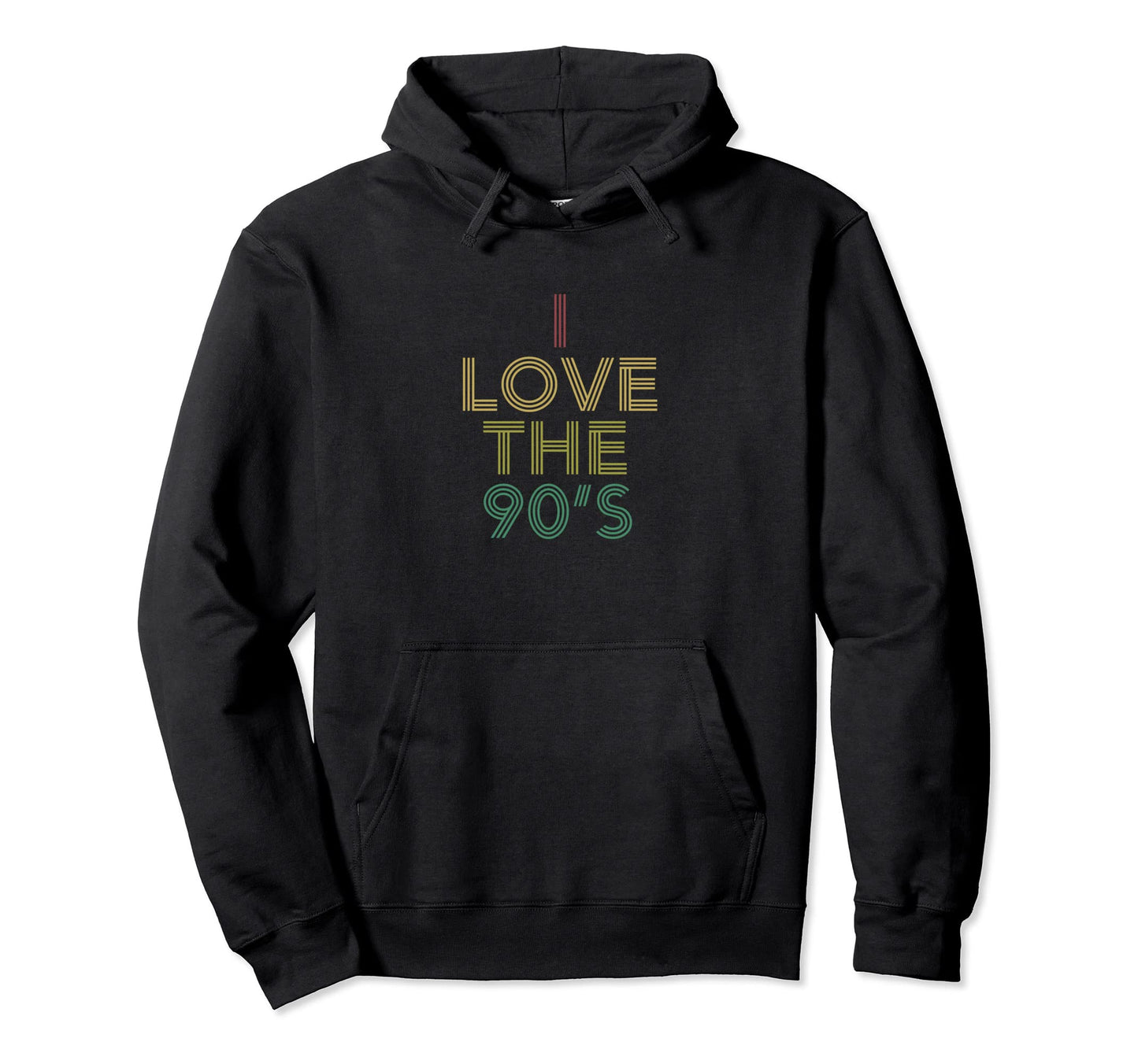I Love 90S Distressed 70S Hoodie - Minimalist Print for Adults - T-Shirt, Sweatshirt, Hoodie