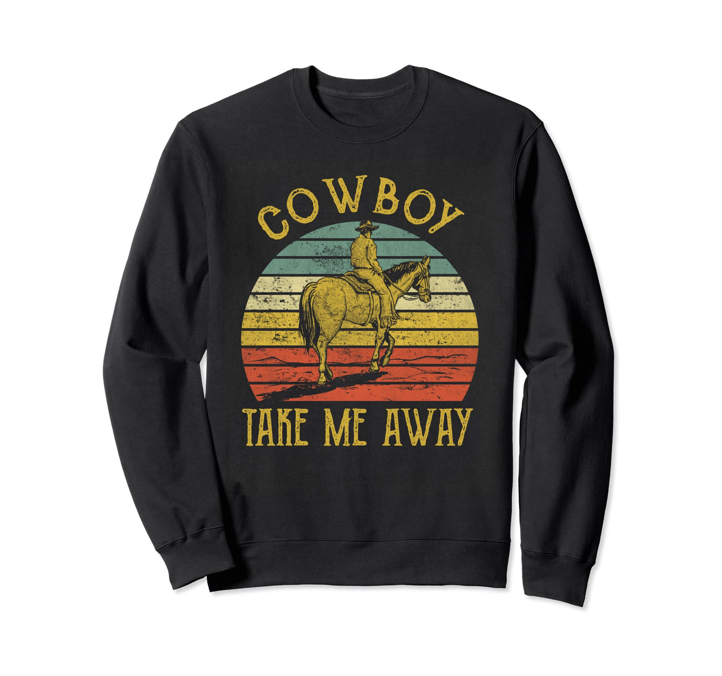 Western Country Horeseback Cowboy Sweatshirt - Minimalist Print Unisex - T-Shirt, Sweatshirt, Hoodie