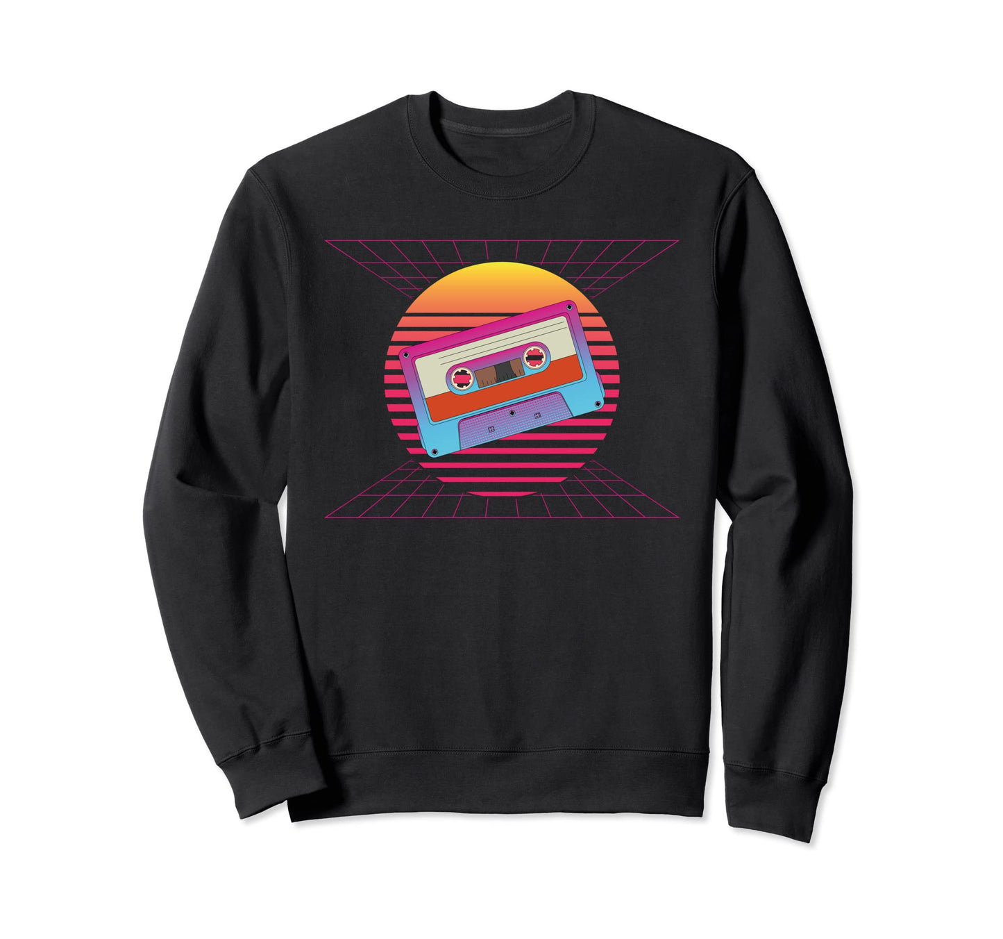 80S Vaporwave Music Cassette Sweatshirt - Graphic Print Unisex - T-Shirt, Sweatshirt, Hoodie