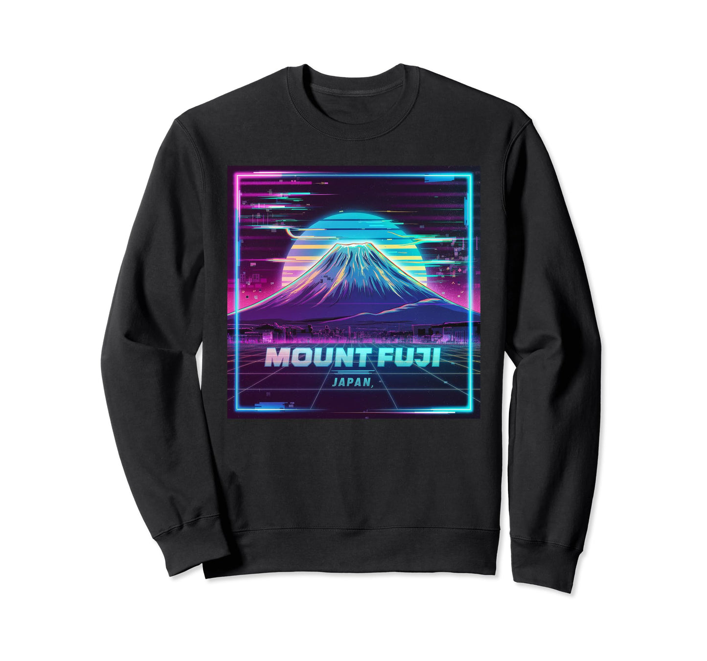Mount Fuji Japan Vaporwave Aesthetic Sweatshirt - Unique Graphic Unisex - T-Shirt, Sweatshirt, Hoodie