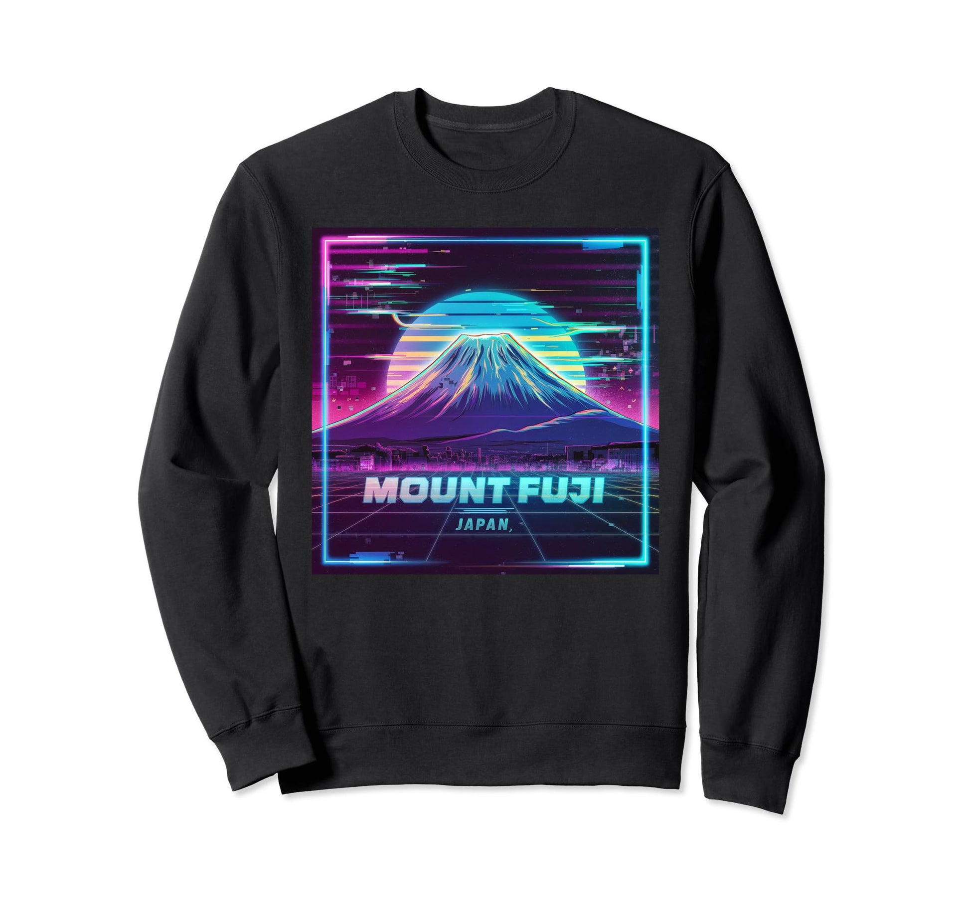 Mount Fuji Japan Vaporwave Aesthetic Sweatshirt - Unique Graphic Unisex - T-Shirt, Sweatshirt, Hoodie