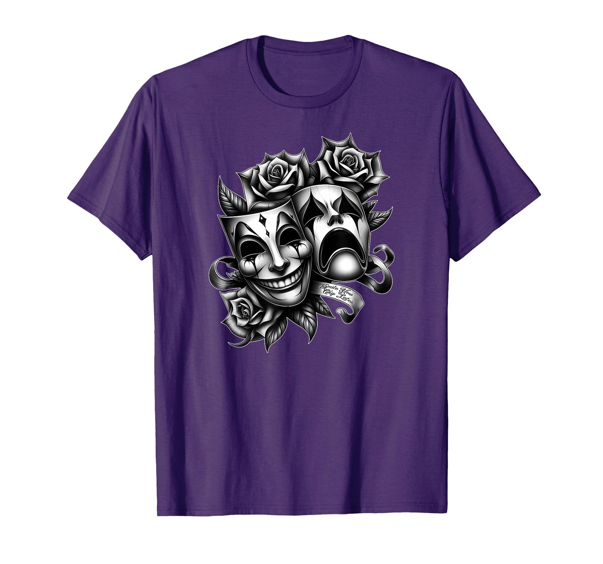 Smile Now Cry Later Masks Clown T-Shirt - Aesthetic Graphic Men Women - T-Shirt, Sweatshirt, Hoodie