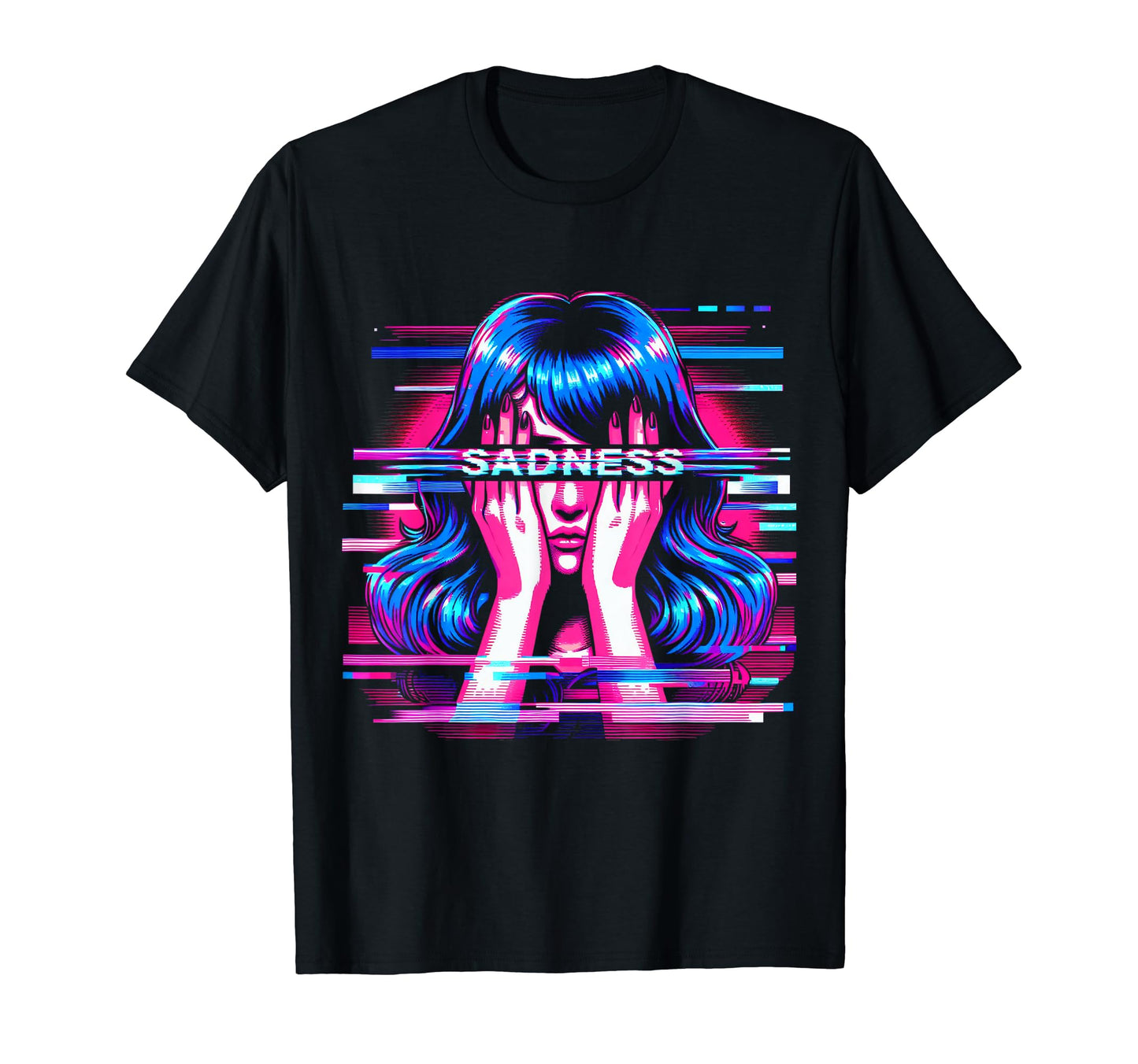 Vaporwave Aesthetic Sad Anime Otaku T-Shirt - Trendy Graphic for Adults - T-Shirt, Sweatshirt, Hoodie
