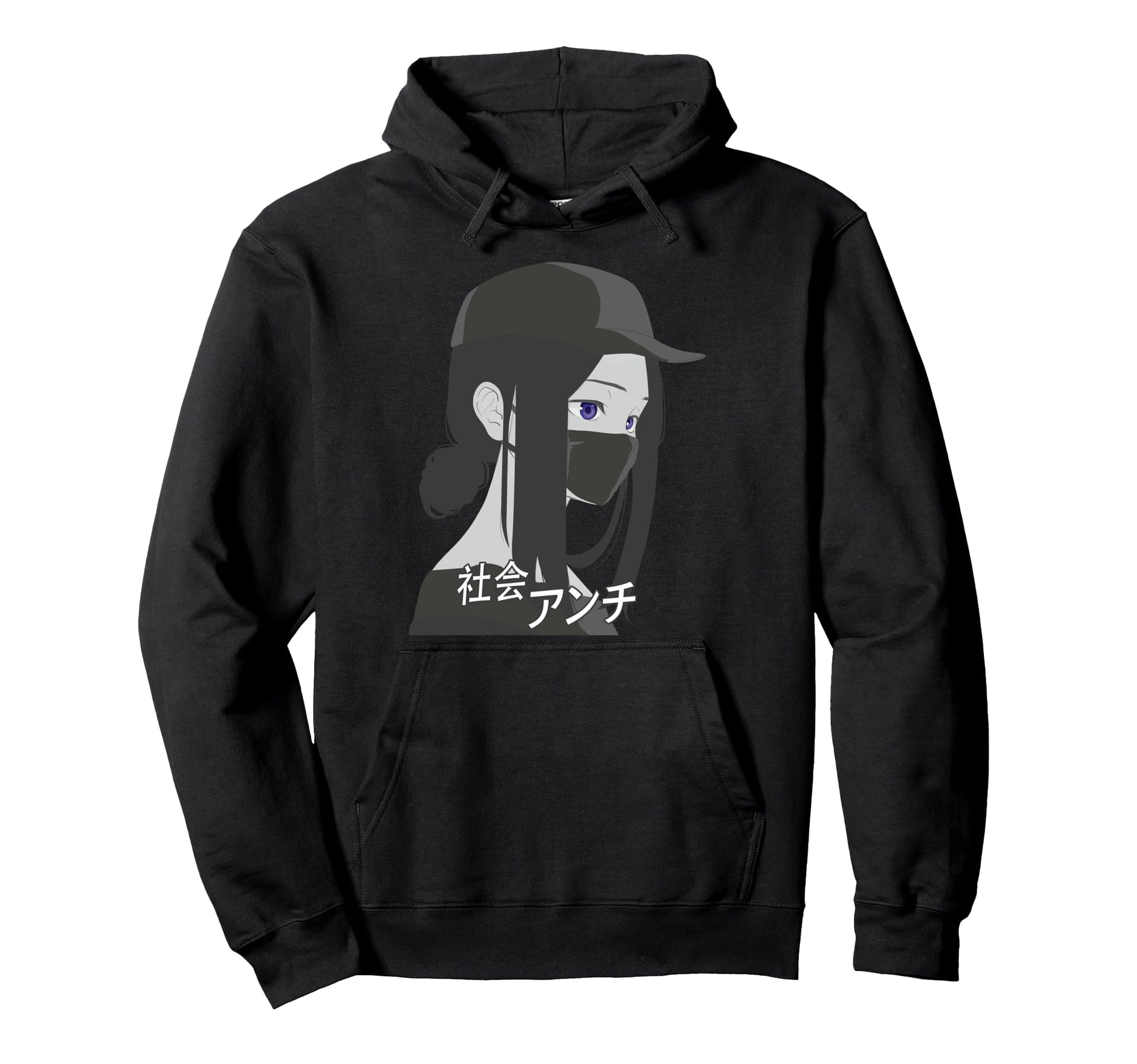 Anti Social Japanese Aesthetic Hoodie - Novelty Apparel for Adults - T-Shirt, Sweatshirt, Hoodie