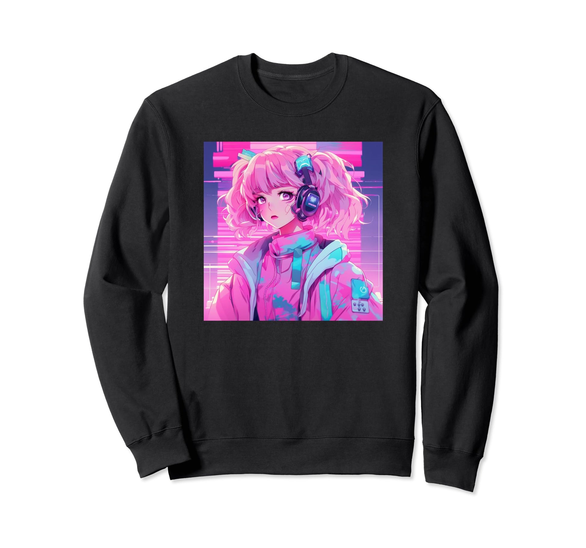 Anime Gamer Music Vaporwave Aesthetic Sweatshirt - Graphic Print Unisex - T-Shirt, Sweatshirt, Hoodie