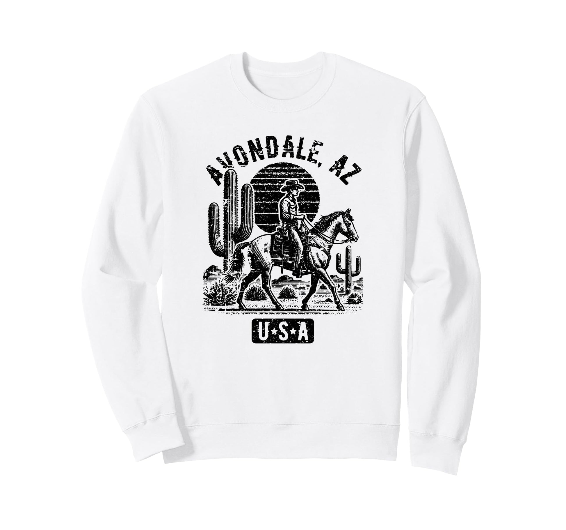 Avondale Arizona Usa Cowboy Horse Sweatshirt - Graphic Print for Adults - T-Shirt, Sweatshirt, Hoodie