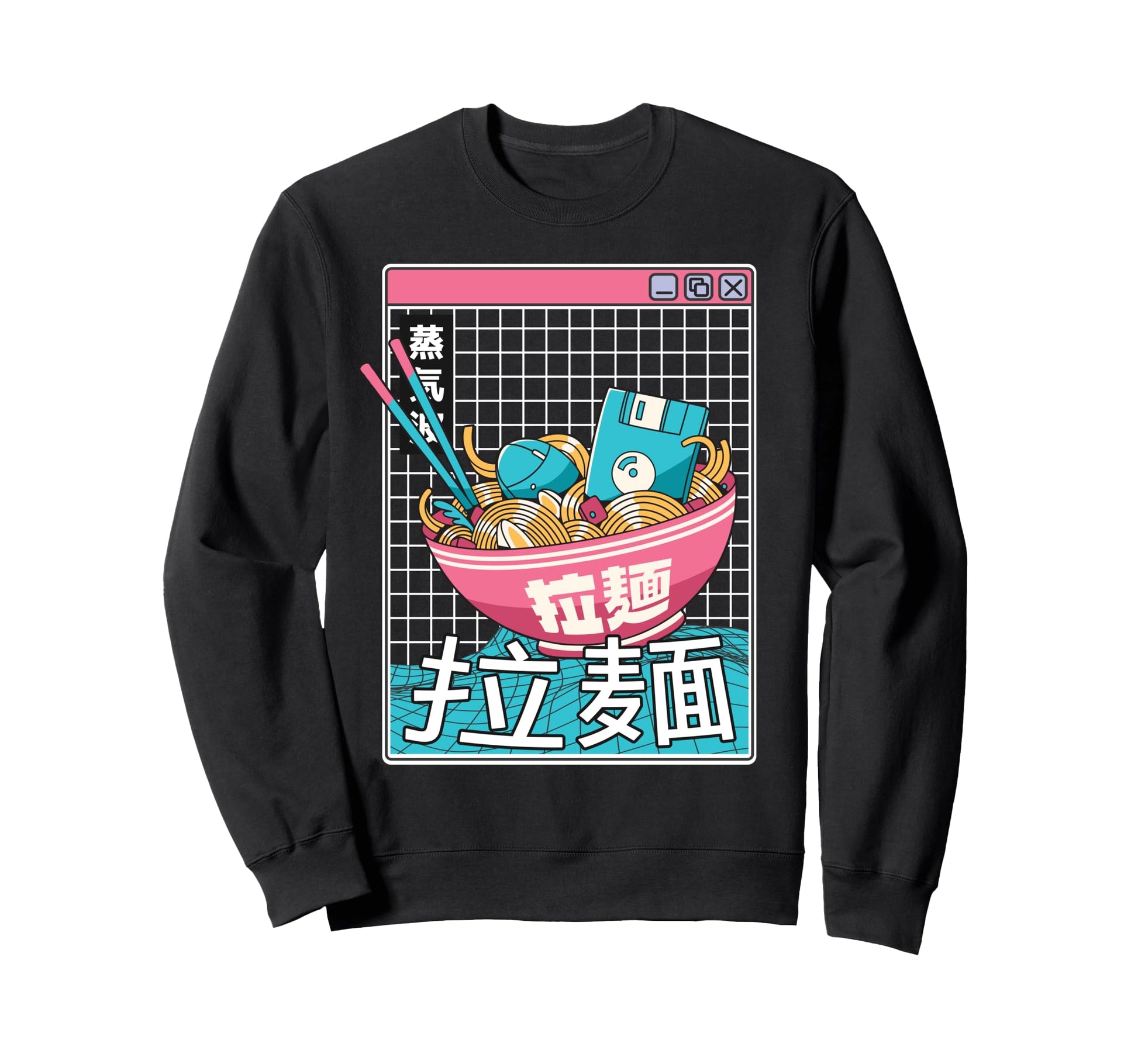 Digital Ramen Bowl Japan Pastel Sweatshirt - Minimalist Print for Adults - T-Shirt, Sweatshirt, Hoodie