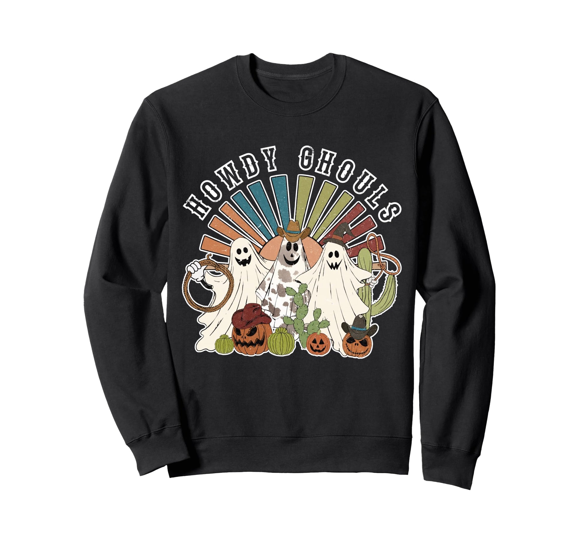Howdy Ghouls Western Halloween Sweatshirt - Unique Graphic for Adults - T-Shirt, Sweatshirt, Hoodie