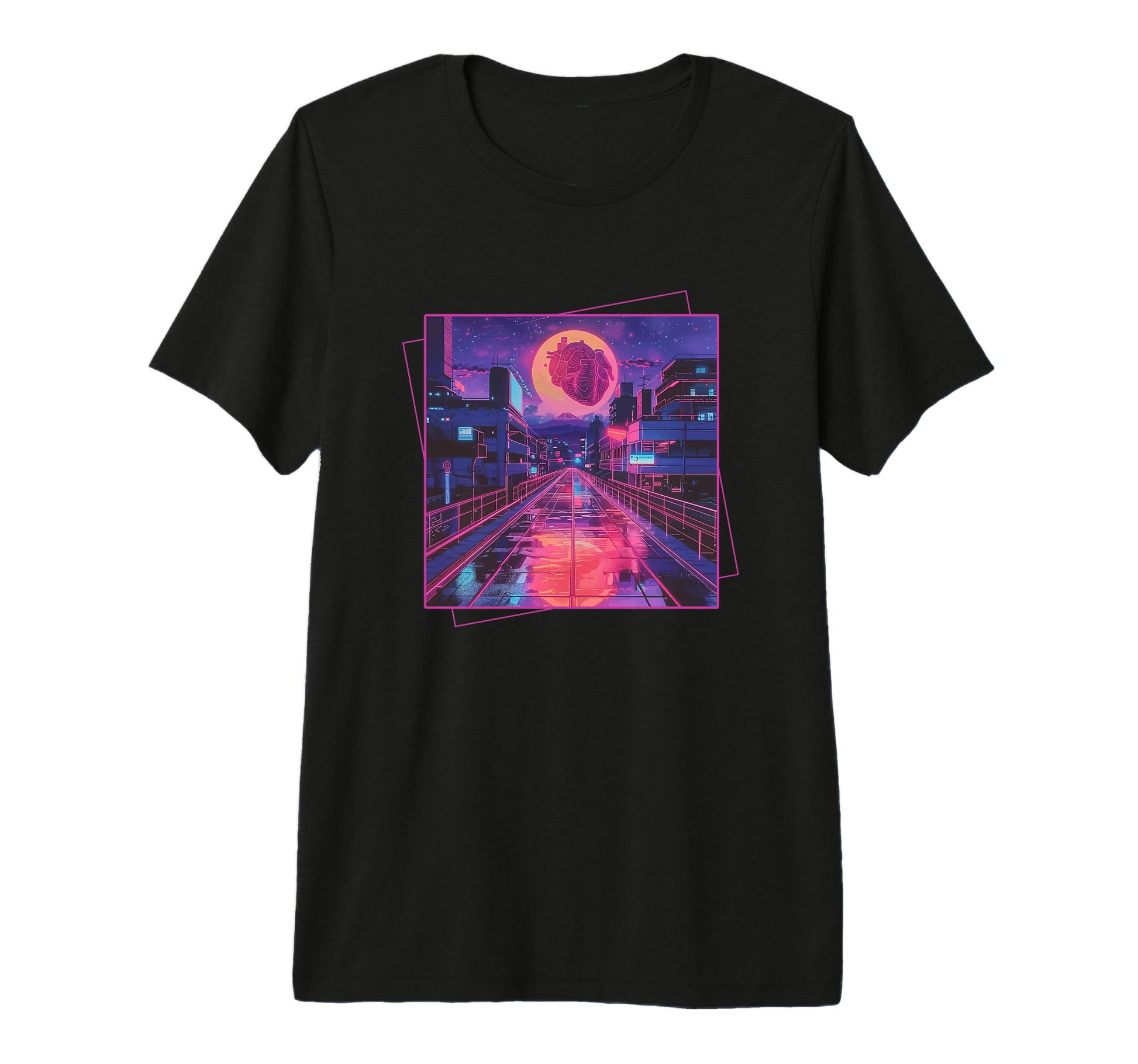 Vaporwave Heart Japanese Aesthetic T-Shirt - Streetwear Style for Adults - T-Shirt, Sweatshirt, Hoodie