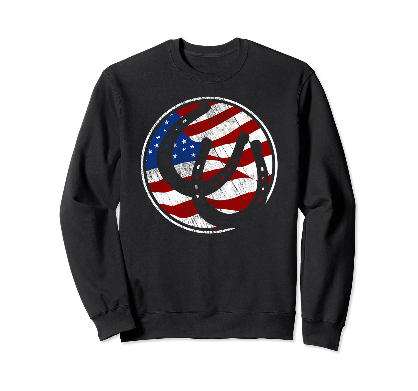 Roping American Flag Usa Cowboy Sweatshirt - Unique Graphic for Adults - T-Shirt, Sweatshirt, Hoodie