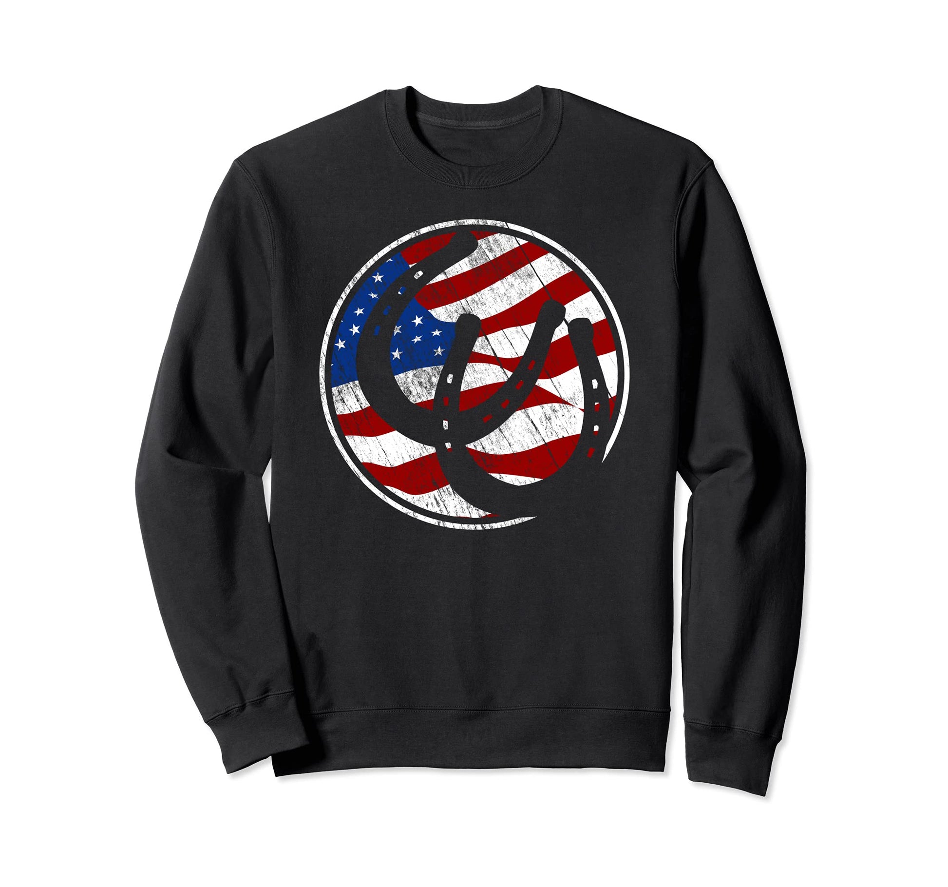 Roping American Flag Usa Cowboy Sweatshirt - Unique Graphic for Adults - T-Shirt, Sweatshirt, Hoodie