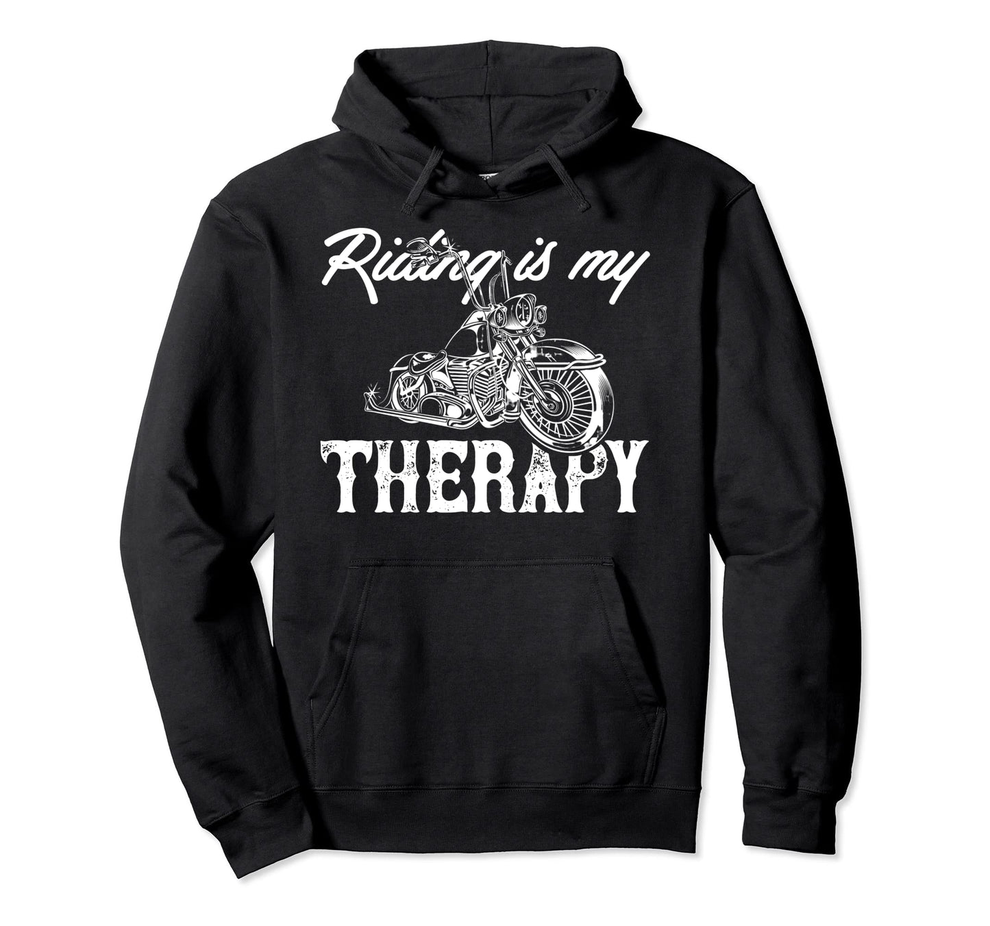 Riding Is My Therapy Motorcycle Chopper Hoodie - Custom Art Print Unisex - T-Shirt, Sweatshirt, Hoodie