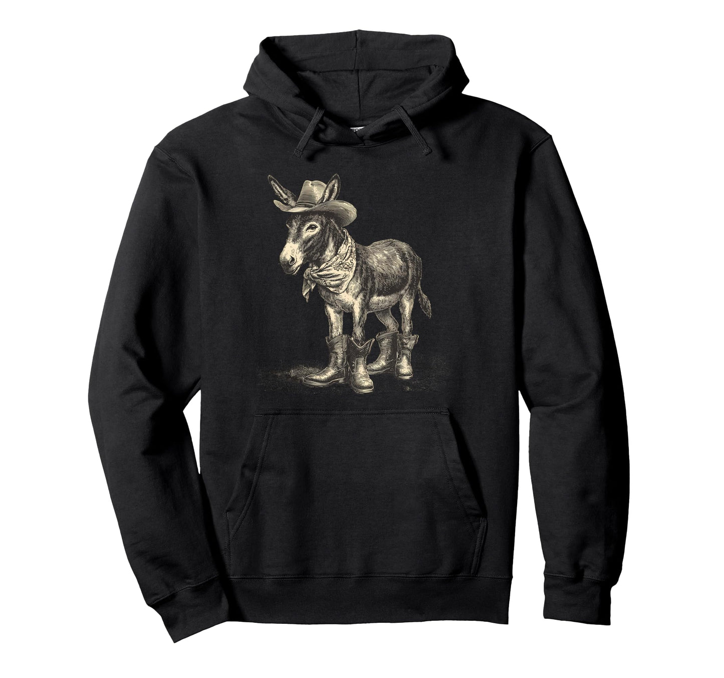Donkey Cowboy Rodeo Cowgirl Western Country Hoodie - Trendy Graphic Unisex - T-Shirt, Sweatshirt, Hoodie