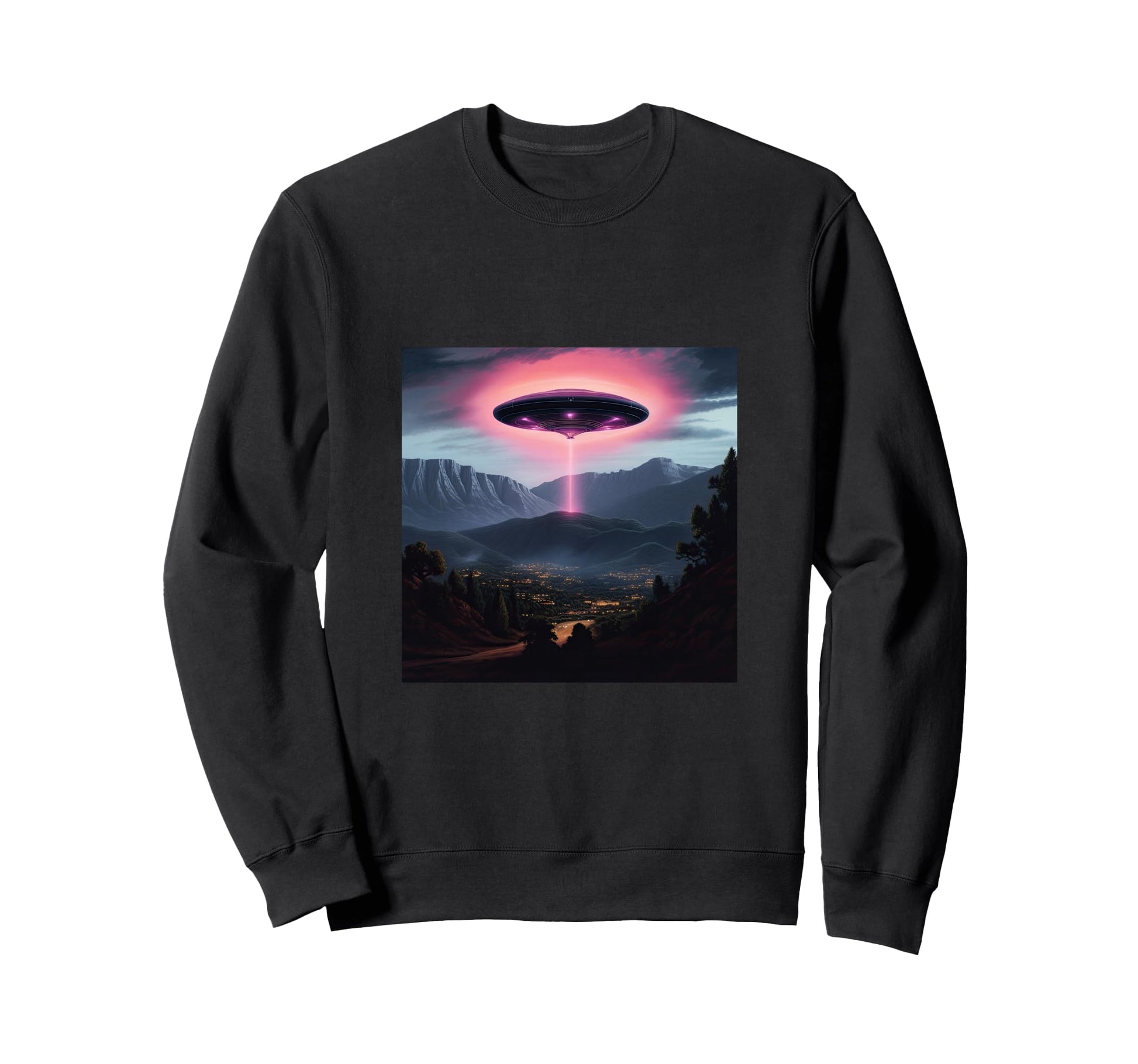 Alien Abduction Alien Vaporwave Sweatshirt - Minimalist Print for Adults - T-Shirt, Sweatshirt, Hoodie