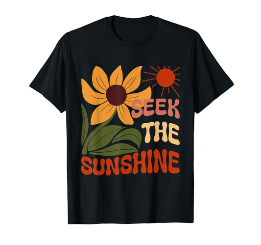 Boho Minimalistic Seek Sunshine T-Shirt - Custom Art Print for Adults - T-Shirt, Sweatshirt, Hoodie