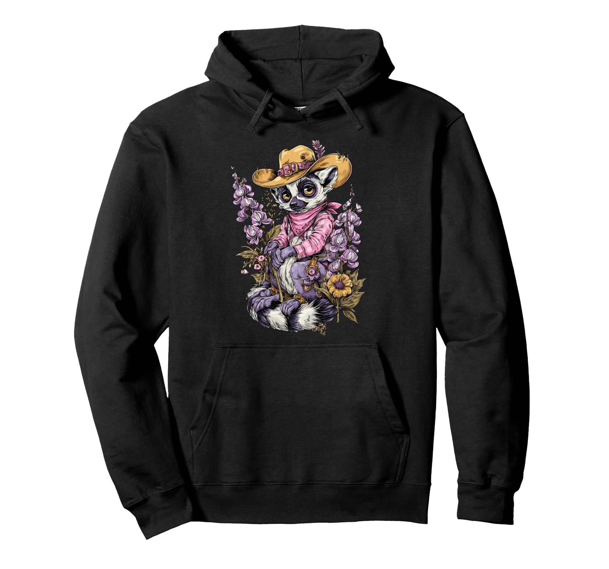 Lemur Cowboy Rodeo Cowgirl Western Hoodie - Novelty Apparel Men Women - T-Shirt, Sweatshirt, Hoodie