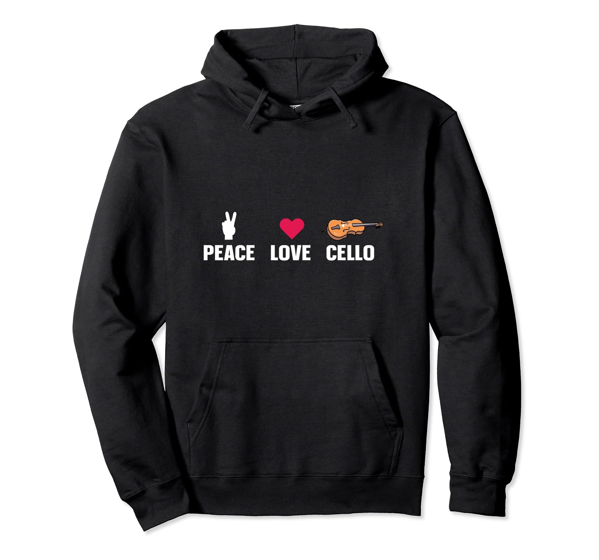 Cellist Cello Player Peace Love Cello Hoodie - Streetwear Style Unisex - T-Shirt, Sweatshirt, Hoodie
