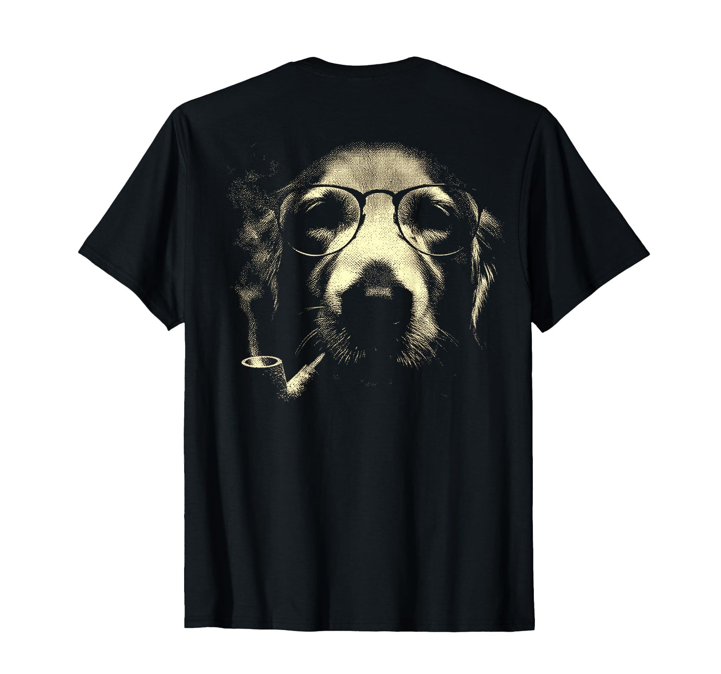 Golden Retriever Glasses Smoking Pipe T-Shirt - Unique Graphic Men Women - T-Shirt, Sweatshirt, Hoodie