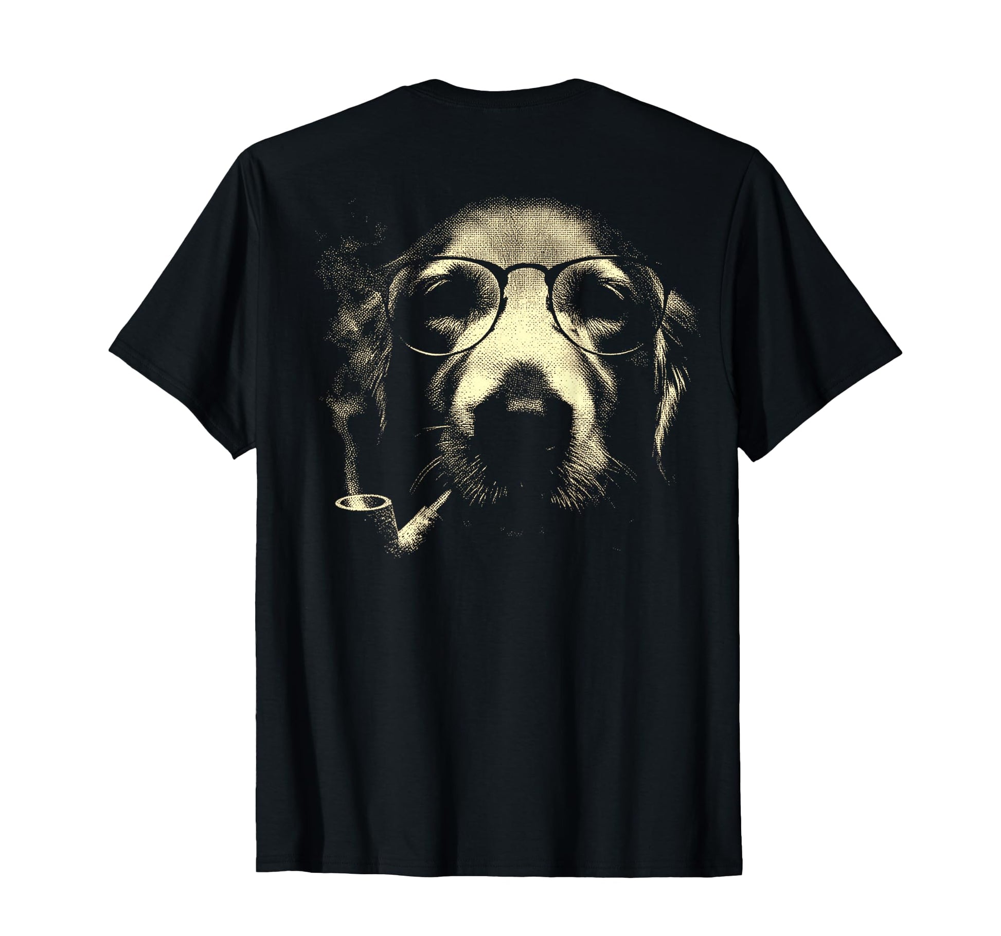 Golden Retriever Glasses Smoking Pipe T-Shirt - Unique Graphic Men Women - T-Shirt, Sweatshirt, Hoodie