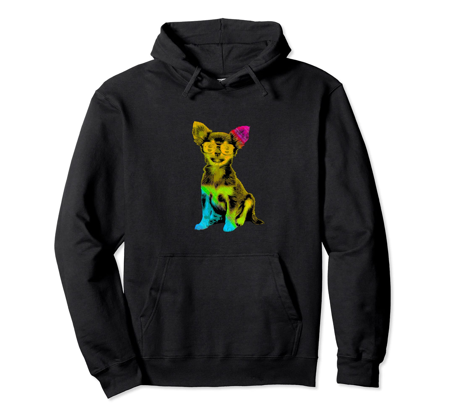 Rainbow Color Chihuahua Dog Sunglasses Hoodie - Streetwear Style Unisex - T-Shirt, Sweatshirt, Hoodie