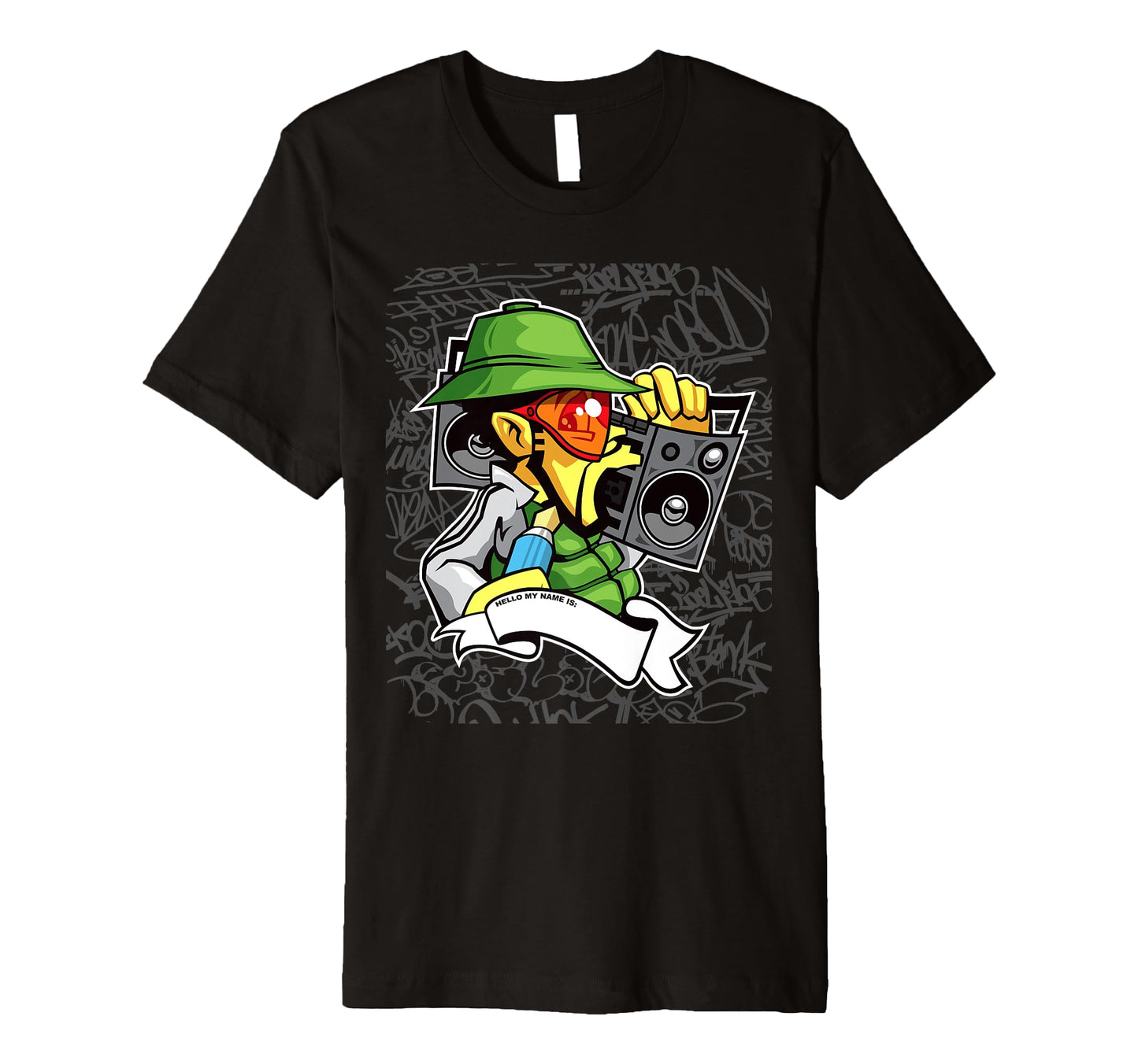 Hip Hop B Graffiti Character Old School T-Shirt - Unique Graphic Unisex - T-Shirt, Sweatshirt, Hoodie