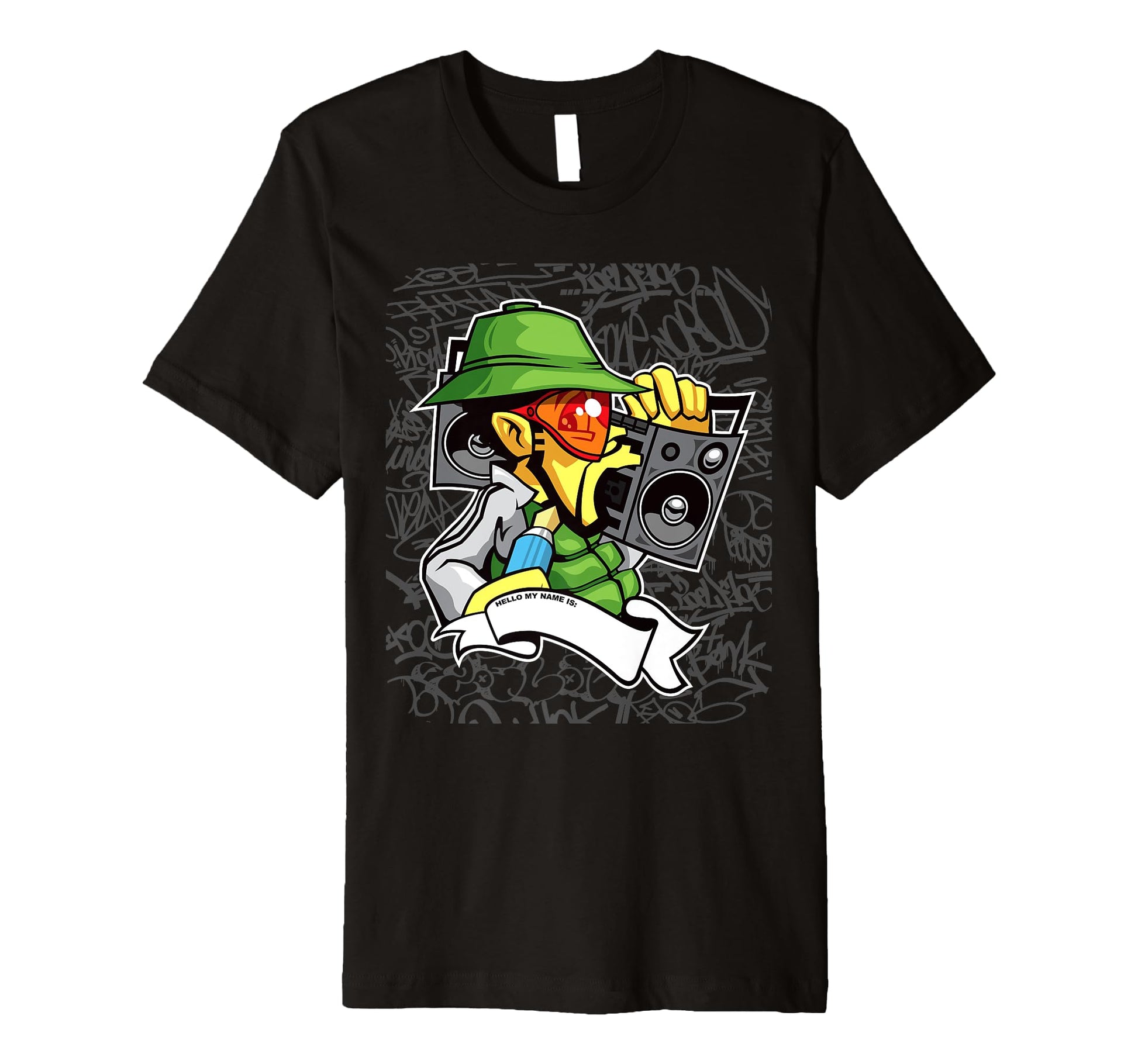 Hip Hop B Graffiti Character Old School T-Shirt - Unique Graphic Unisex - T-Shirt, Sweatshirt, Hoodie