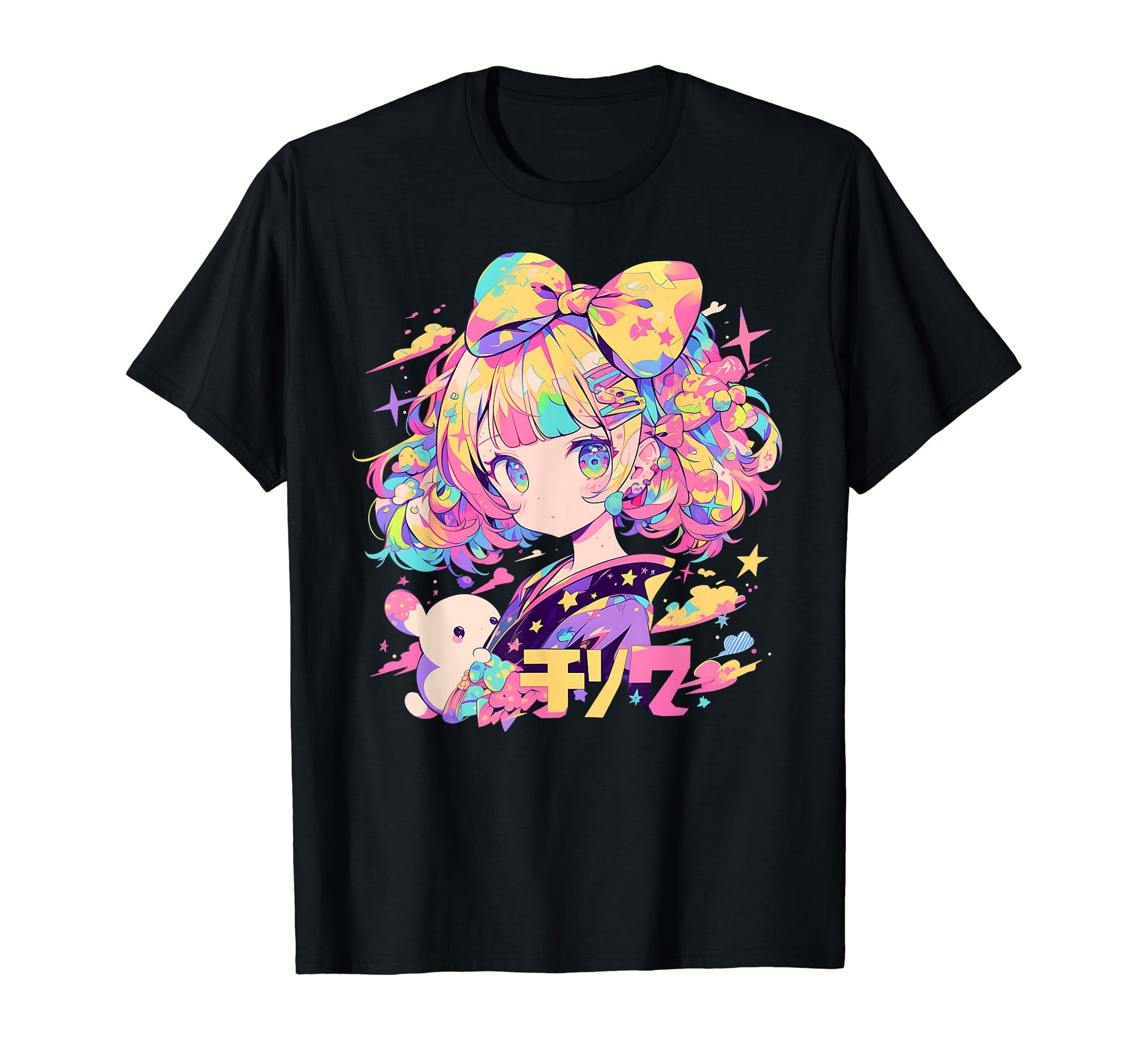 Kawaii Anime Waifu Japan Manga Rainbow T-Shirt - Unique Graphic Men Women - T-Shirt, Sweatshirt, Hoodie