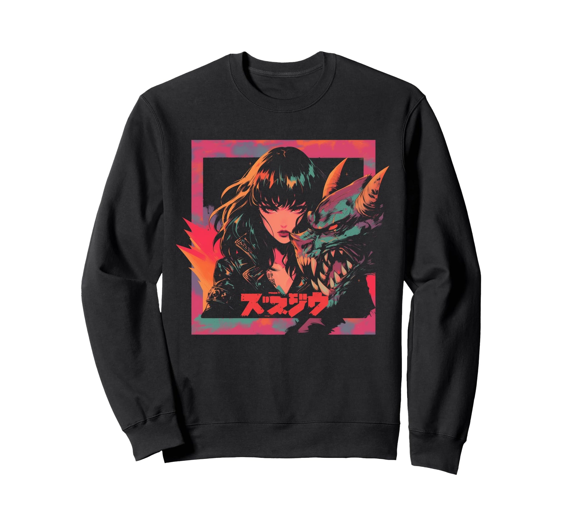 Goth Grunge Demon Anime Waifu Sweatshirt - Aesthetic Graphic for Adults - T-Shirt, Sweatshirt, Hoodie