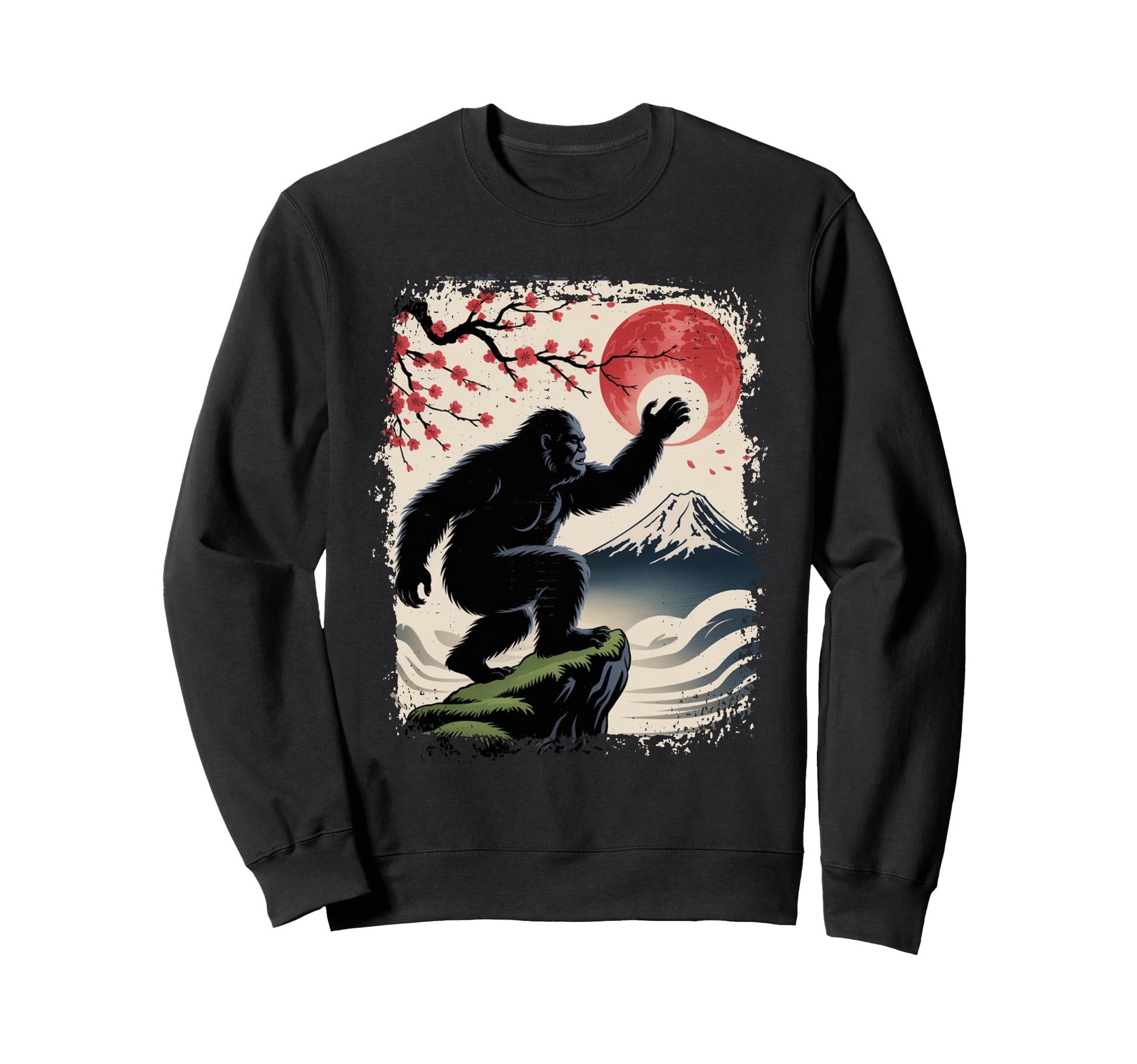 Sasquatch Bigfoot Japanese Vibes Sweatshirt - Casual Everyday Wear Unisex - T-Shirt, Sweatshirt, Hoodie