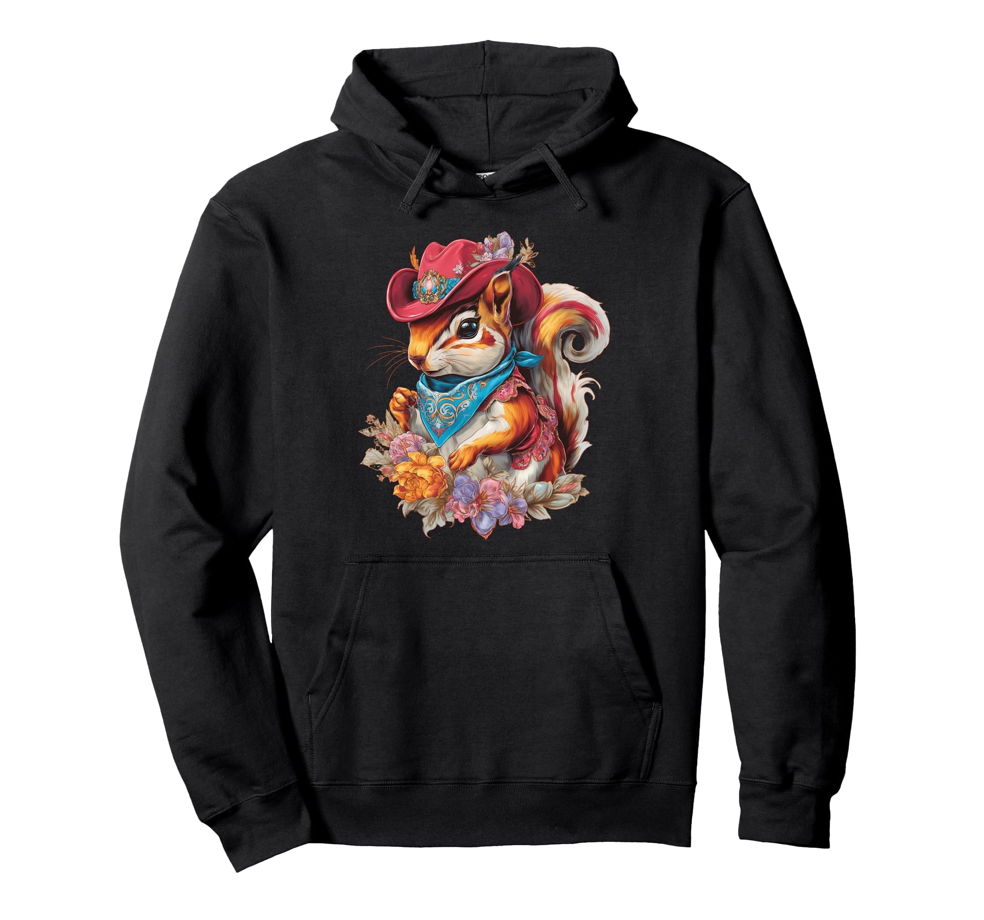 Squirrel Cowboy Rodeo Cowgirl Western Hoodie - Novelty Apparel Unisex - T-Shirt, Sweatshirt, Hoodie