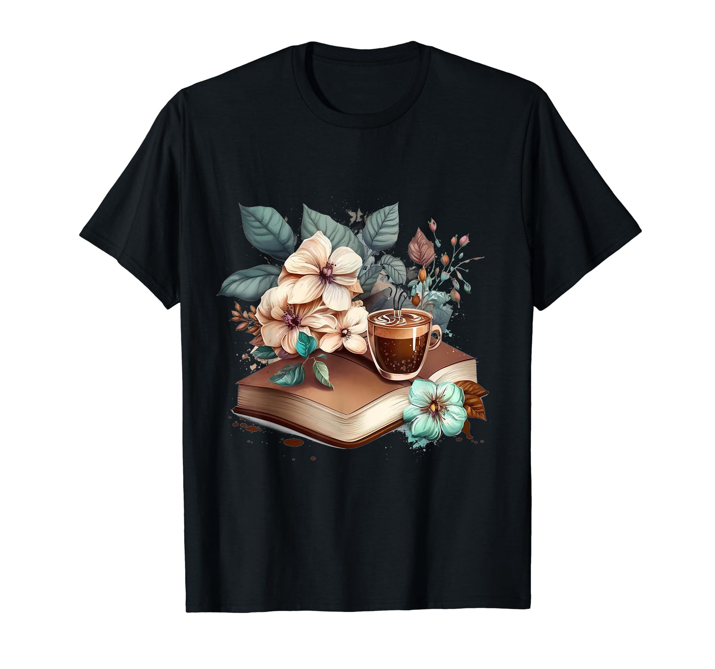 Books And Coffee Bookworm Leaves T-Shirt - Casual Everyday Wear Men Women - T-Shirt, Sweatshirt, Hoodie
