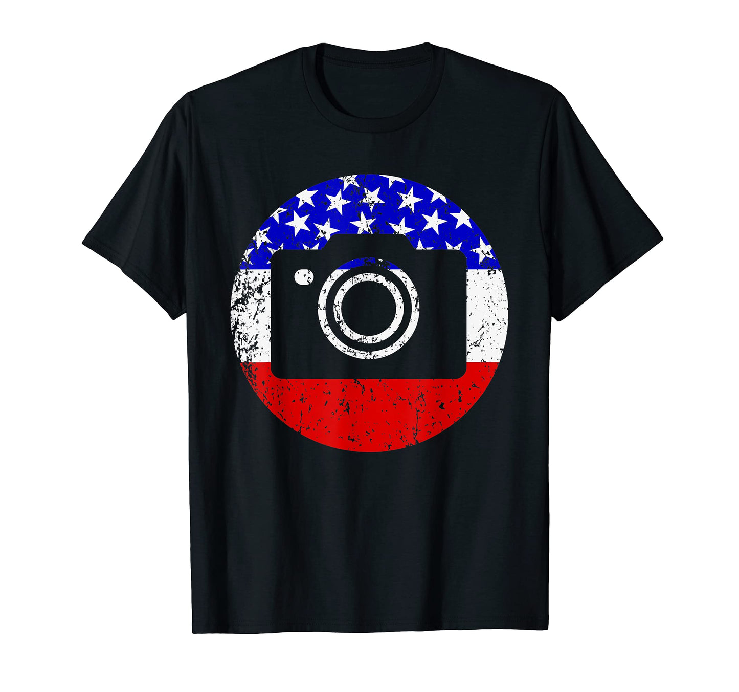 American Flag Photographer Camera T-Shirt - Streetwear Style Unisex - T-Shirt, Sweatshirt, Hoodie