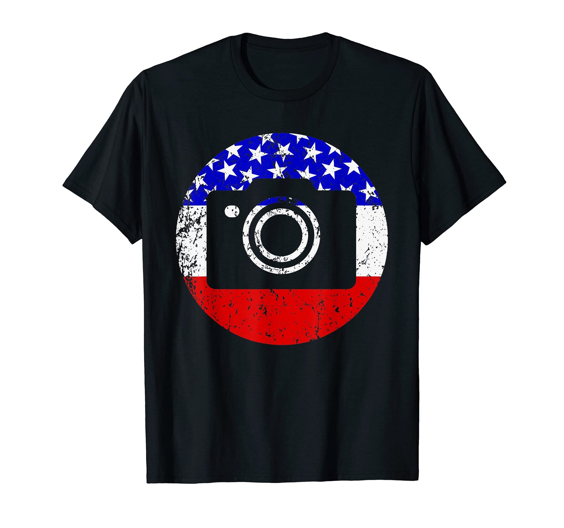 American Flag Photographer Camera T-Shirt - Streetwear Style Unisex - T-Shirt, Sweatshirt, Hoodie