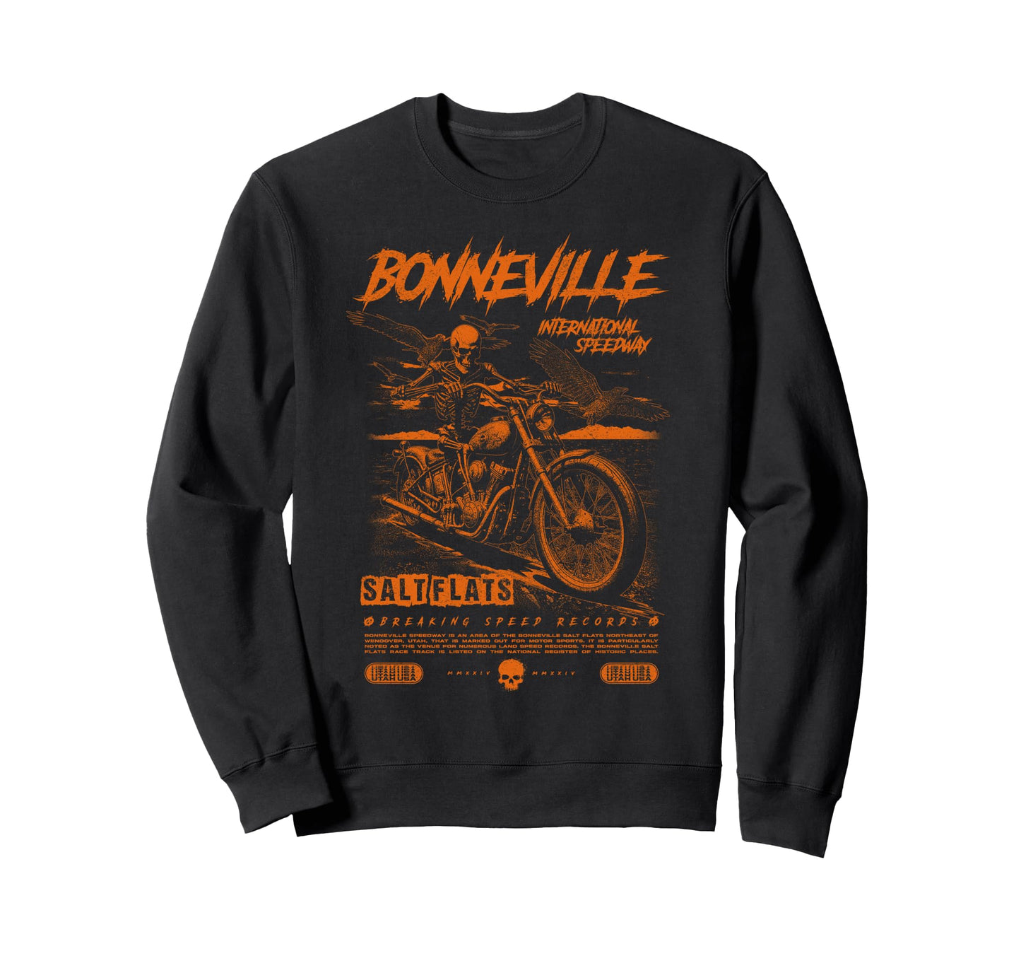 Bonneville Salt Flats Motorcycle Sweatshirt - Trendy Graphic for Adults - T-Shirt, Sweatshirt, Hoodie