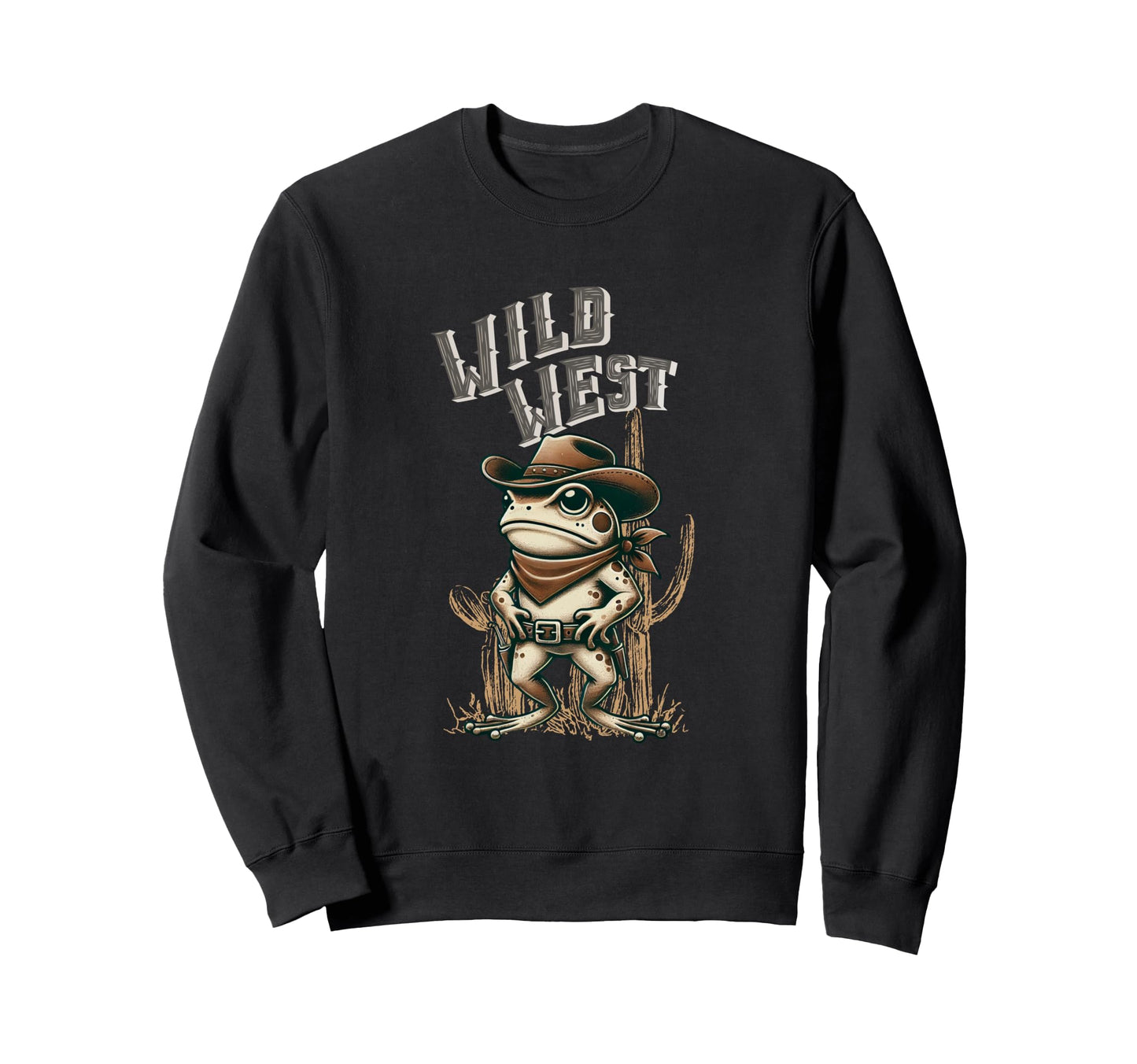 Cowboy Frog Western Frog Cowboy Frog Sweatshirt - Aesthetic Graphic Unisex - T-Shirt, Sweatshirt, Hoodie
