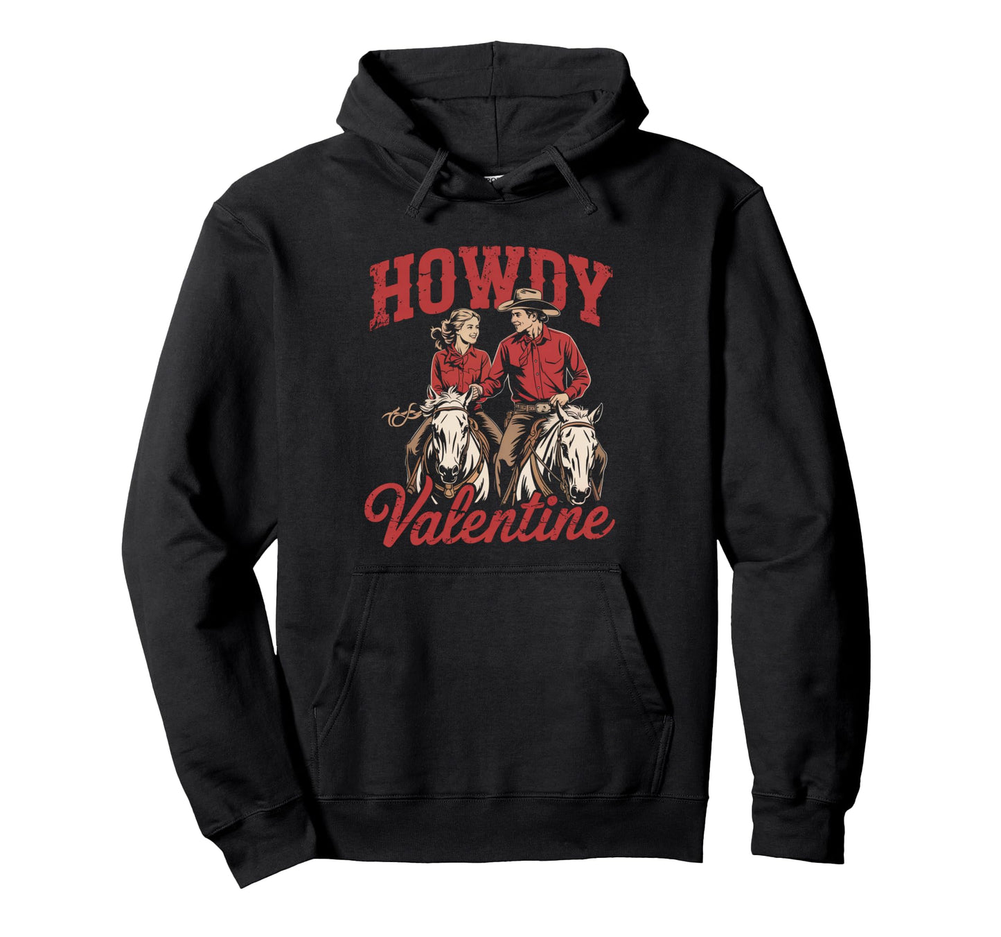 Howdy Valentine Western Couple Love Hoodie - Trendy Graphic for Adults - T-Shirt, Sweatshirt, Hoodie