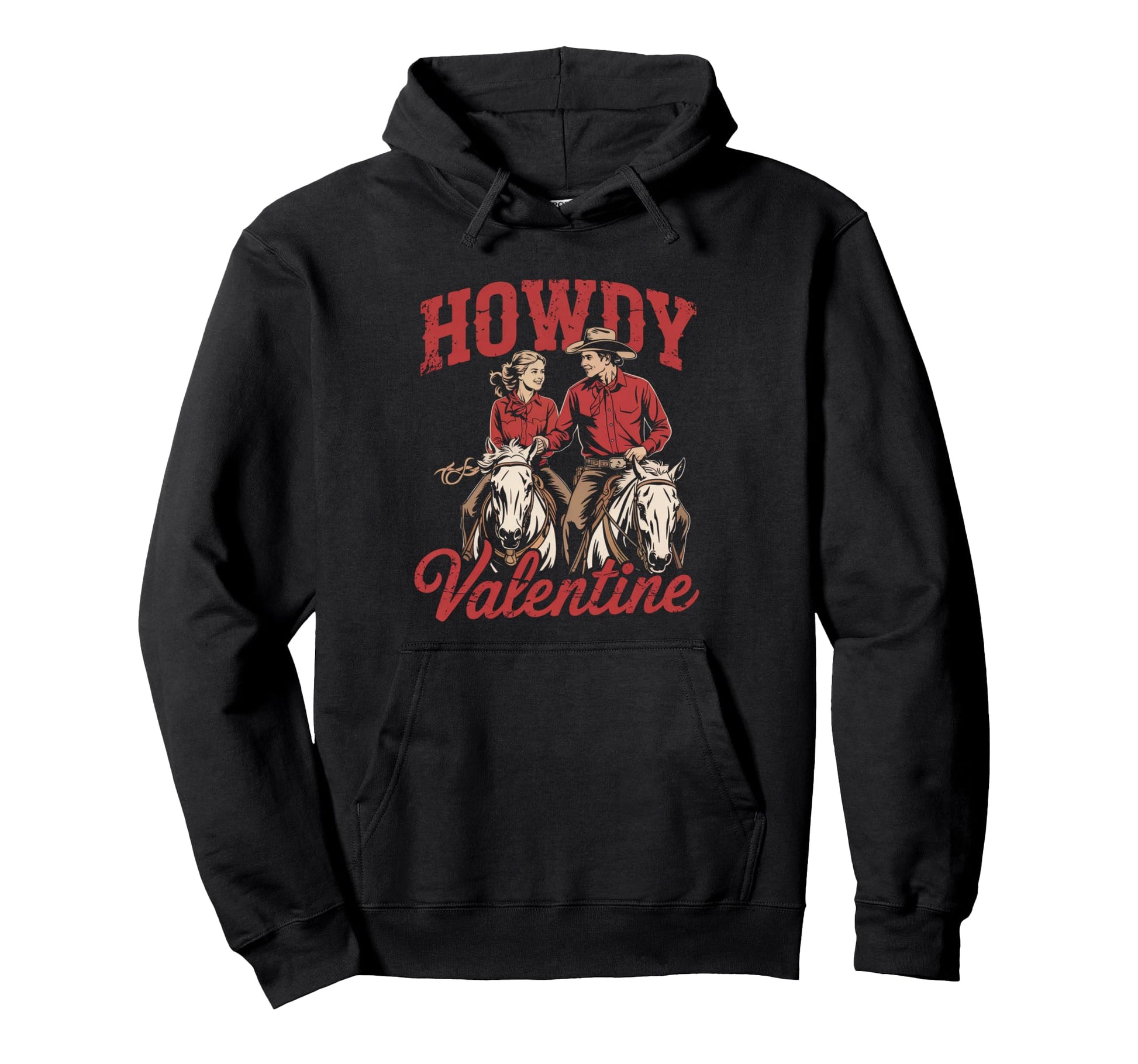 Howdy Valentine Western Couple Love Hoodie - Trendy Graphic for Adults - T-Shirt, Sweatshirt, Hoodie