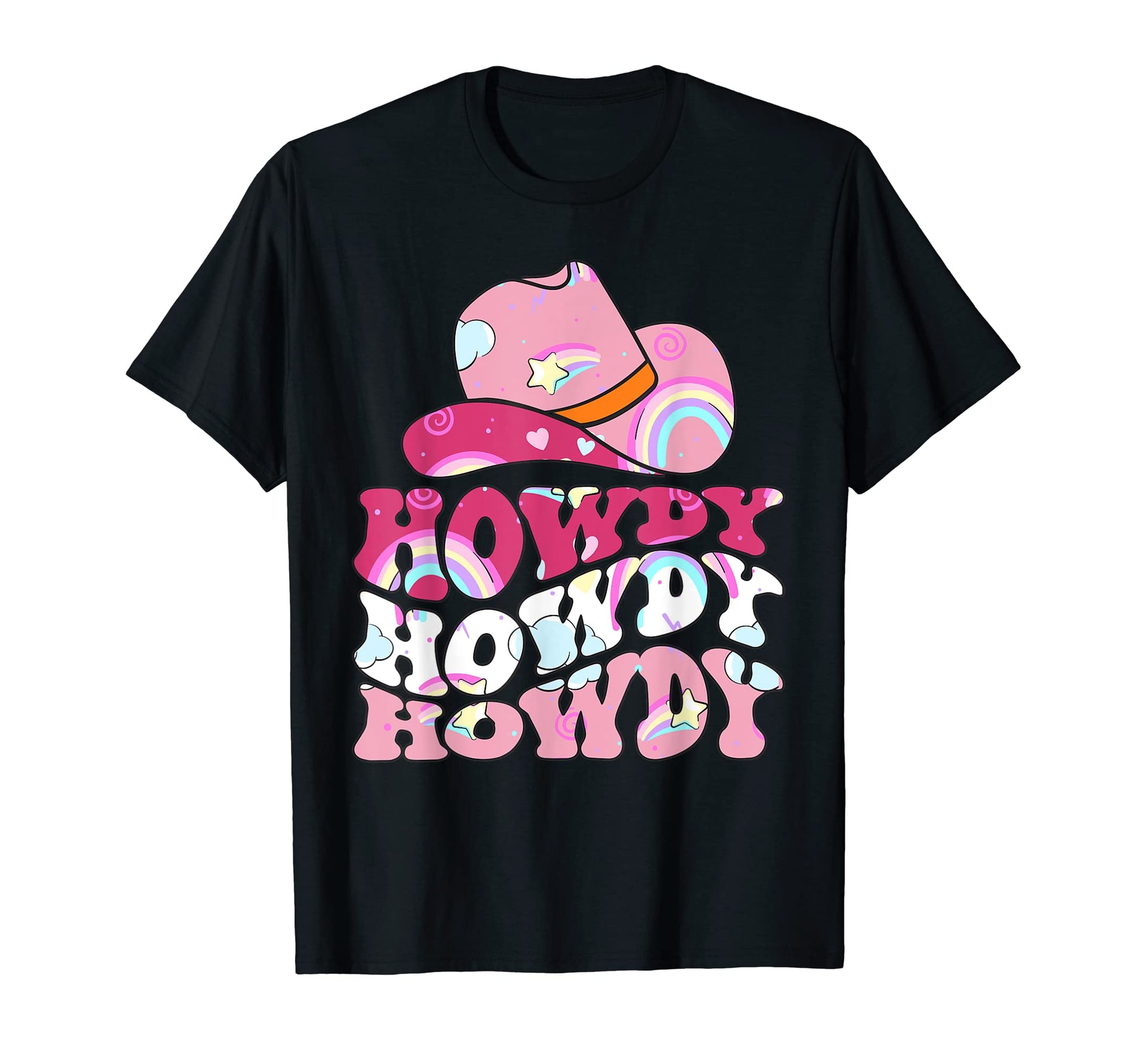 Rainbow Howdy Rodeo Western Country T-Shirt - Custom Art Print Unisex - T-Shirt, Sweatshirt, Hoodie