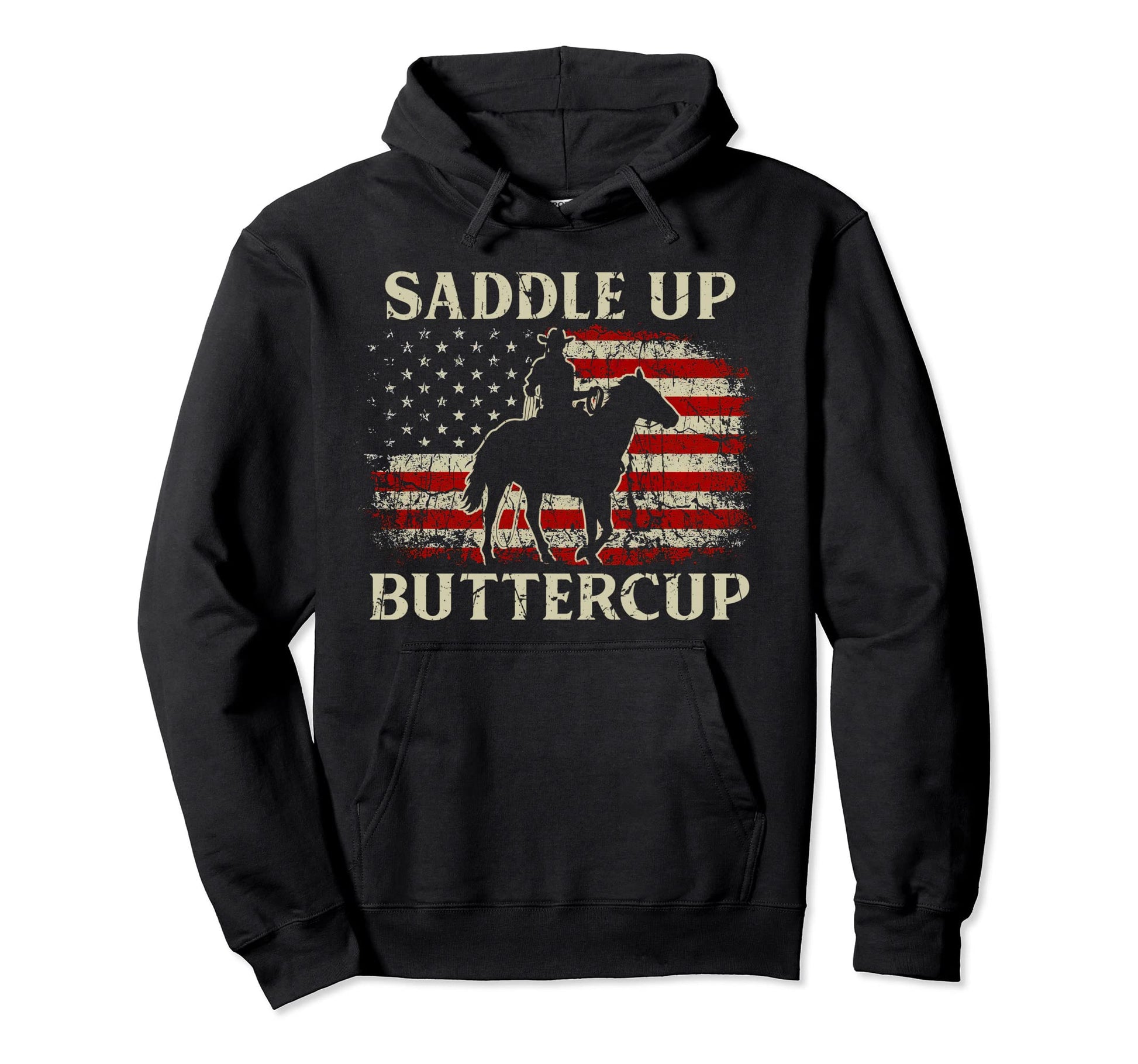 Western Life Country Usa Flag Saddle Hoodie - Custom Art Print Men Women - T-Shirt, Sweatshirt, Hoodie
