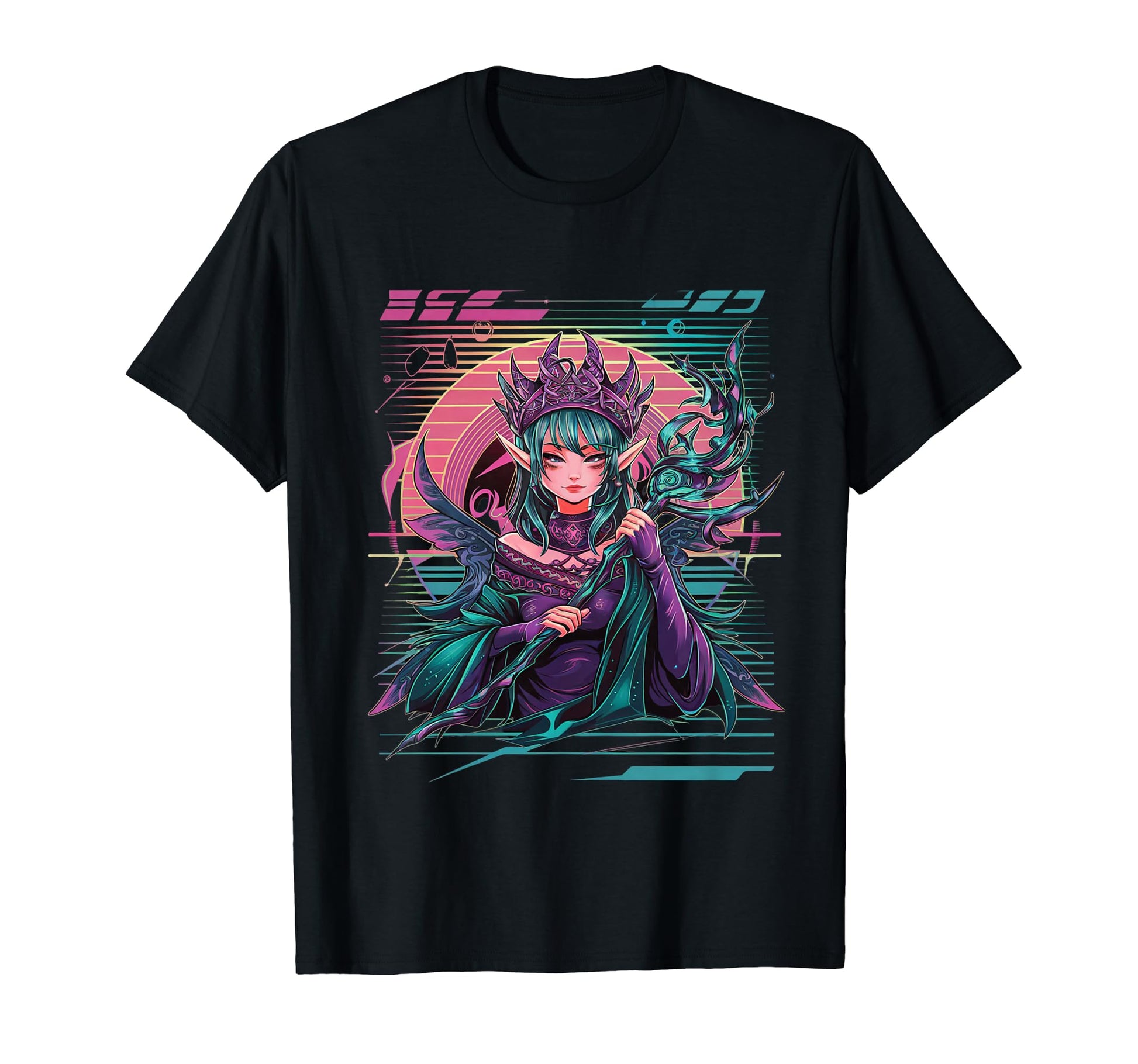 Celtic Fairy Retrowave Vaporwave Elf T-Shirt - Graphic Print for Adults - T-Shirt, Sweatshirt, Hoodie