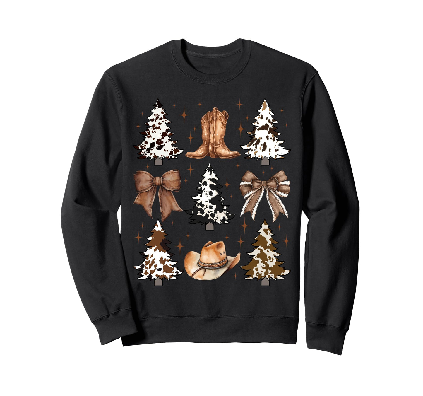 Coquette Bow Cowhide Tree Western Sweatshirt - Novelty Apparel for Adults - T-Shirt, Sweatshirt, Hoodie