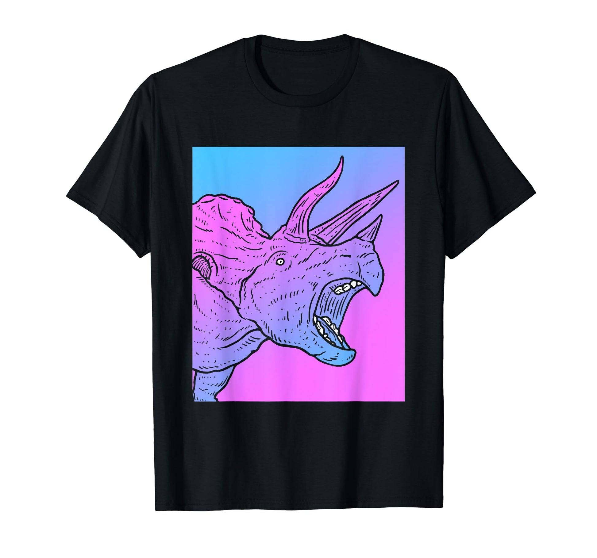 Vaporwave Triceratops Aesthetic Pastel T-Shirt - Unique Graphic for Adults - T-Shirt, Sweatshirt, Hoodie