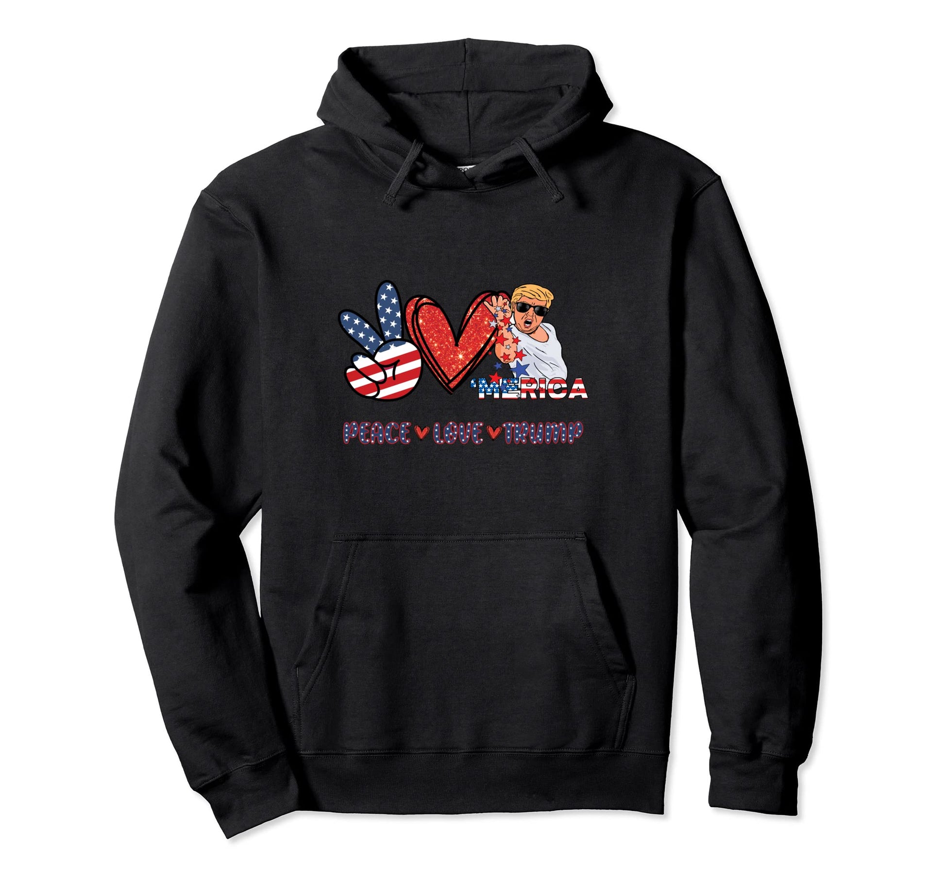 Peace Love Trump Hoodie - Minimalist Print for Adults - T-Shirt, Sweatshirt, Hoodie