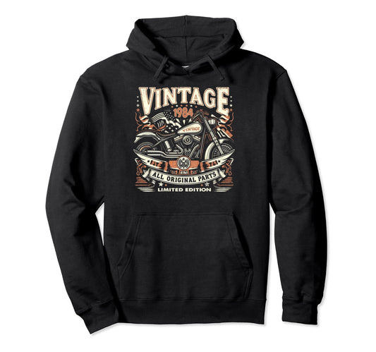 1984 Born 1984 Motorcycle Bikers Hoodie - Trendy Graphic Men Women - T-Shirt, Sweatshirt, Hoodie