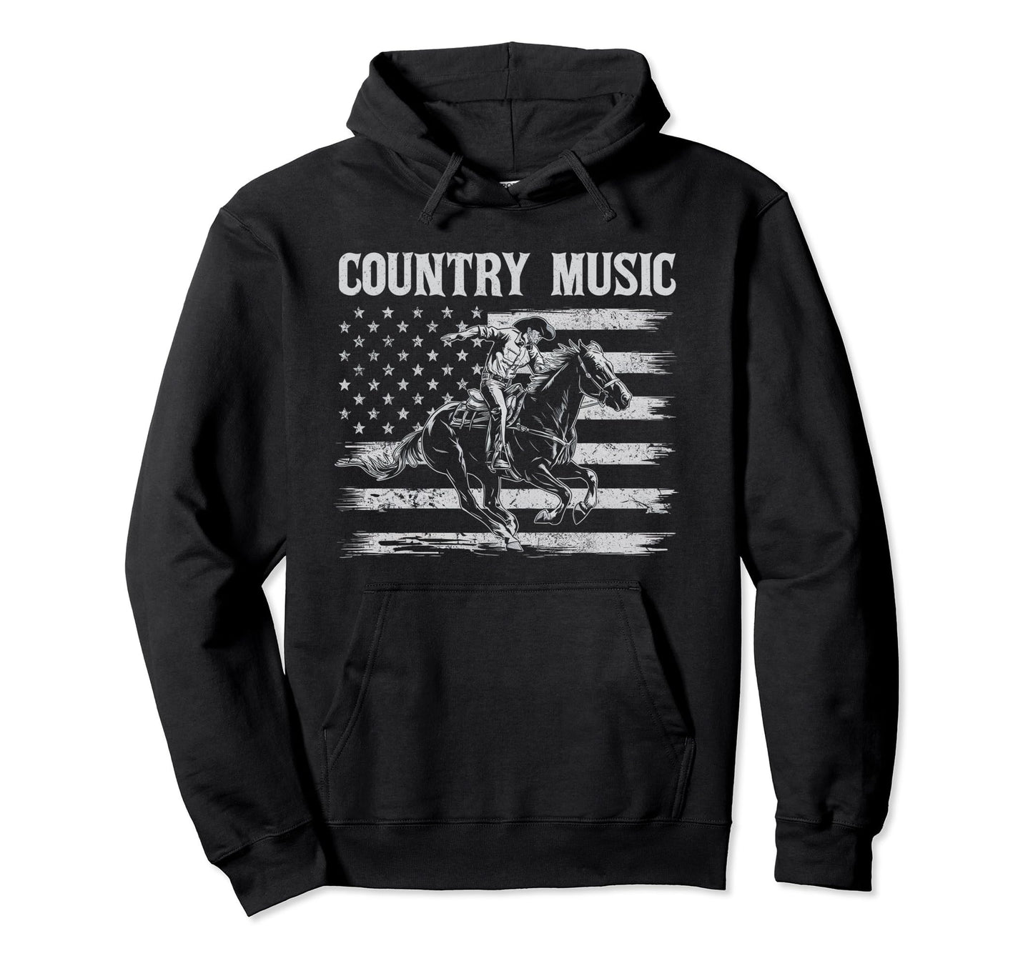 Country Music Cowboy Riding Horse Hoodie - Casual Everyday Wear for Adults - T-Shirt, Sweatshirt, Hoodie
